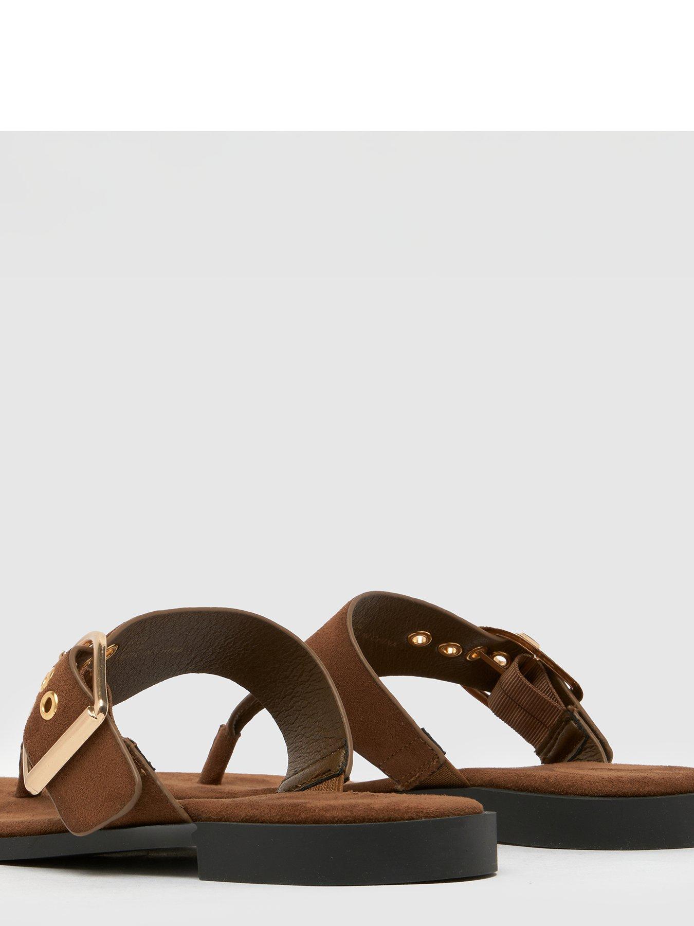 image of schuh-teena-toe-post-sandals-brown