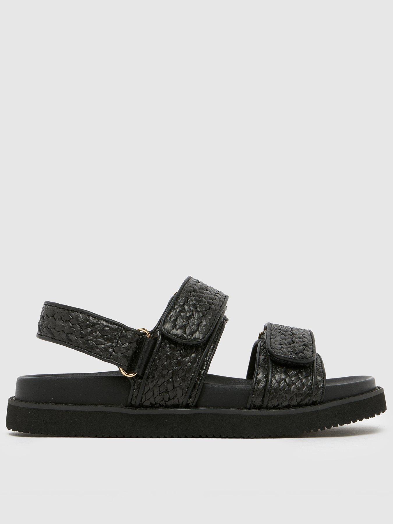 SCHUH Tiesha Footbed Sandals - Woven - Black