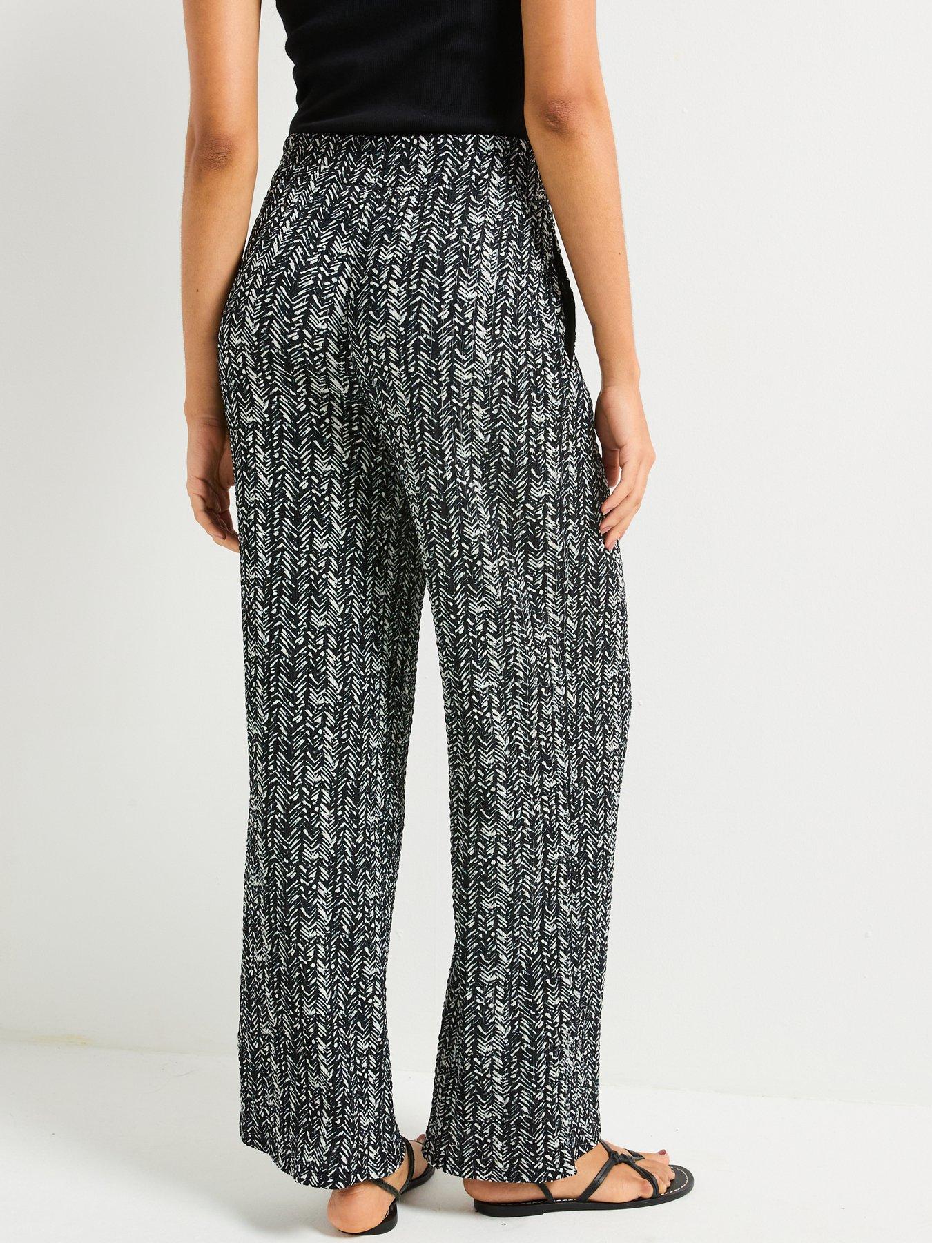  image of v-by-very-wide-leg-high-waisted-textured-trousers-print