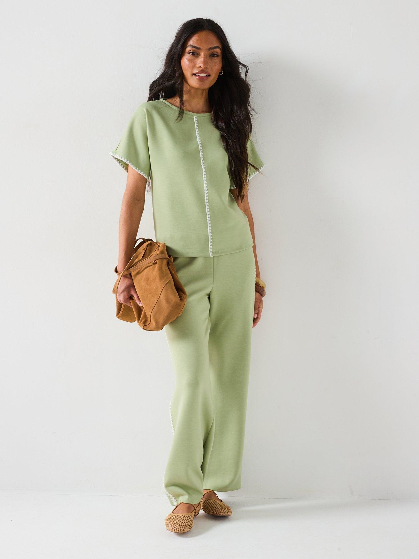 image of v-by-very-soft-touch-whipstitch-sleeveless-sweatshirt-top-co-ord-sage