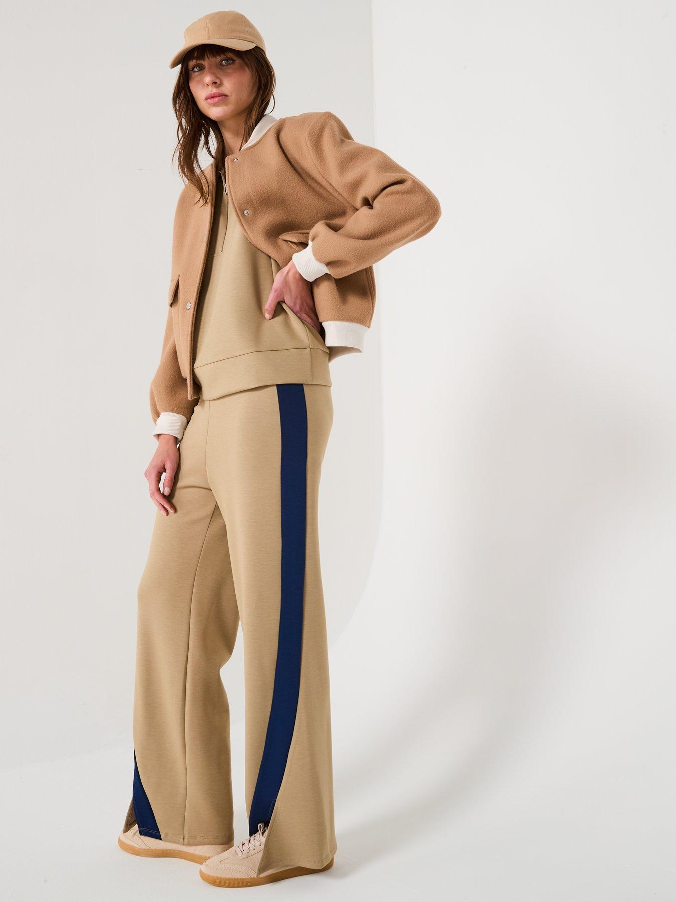  image of v-by-very-zip-up-sleeveless-sweatshirt-top-co-ord-taupe