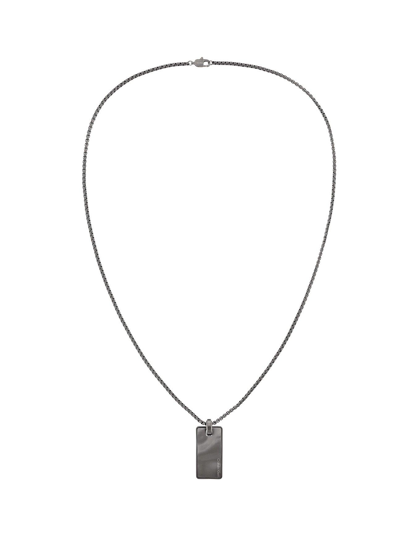 undefined METALLIC WAVES Men's Necklace BLACK
