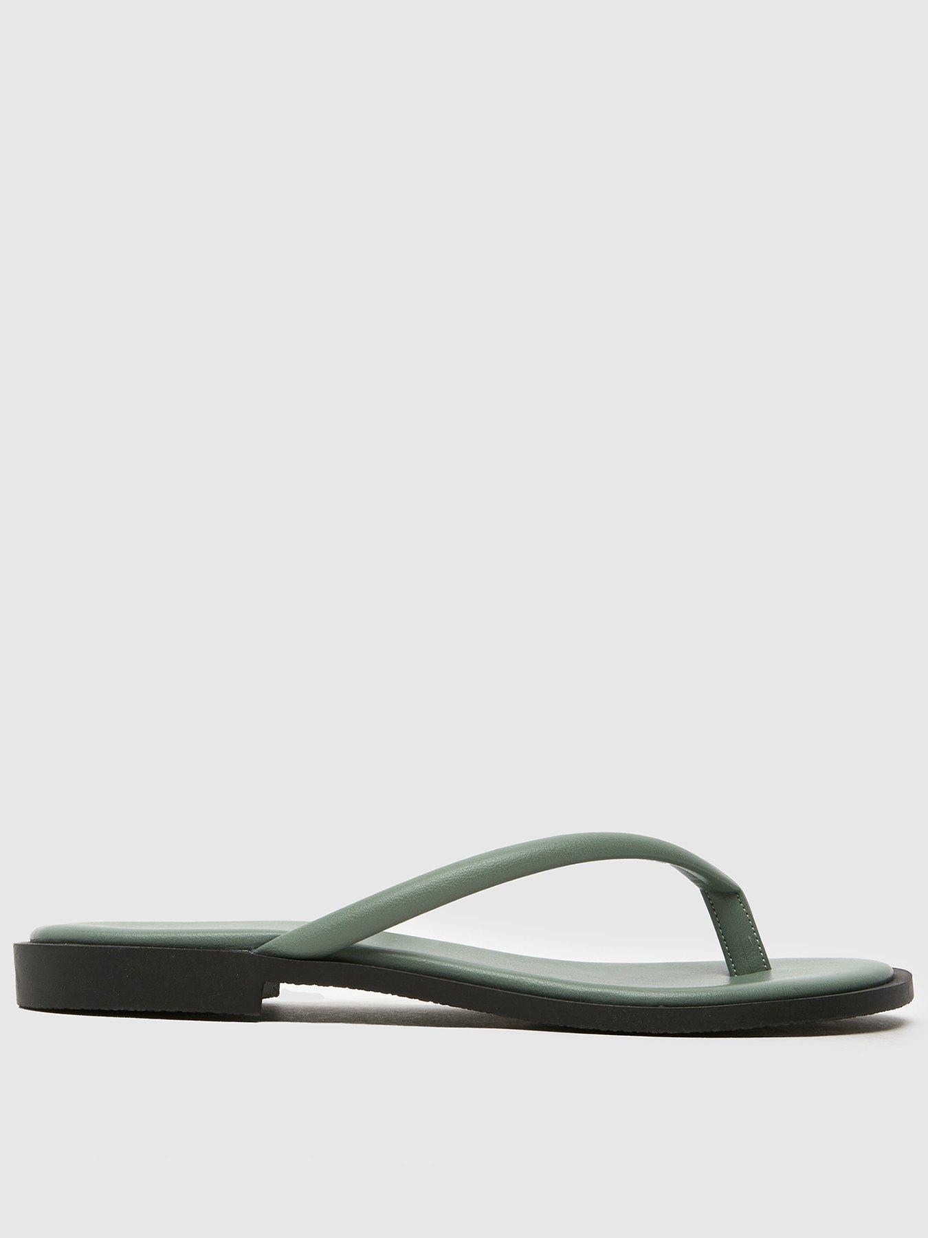 SCHUH Tulia Toe Post Flat Sandal - Green
