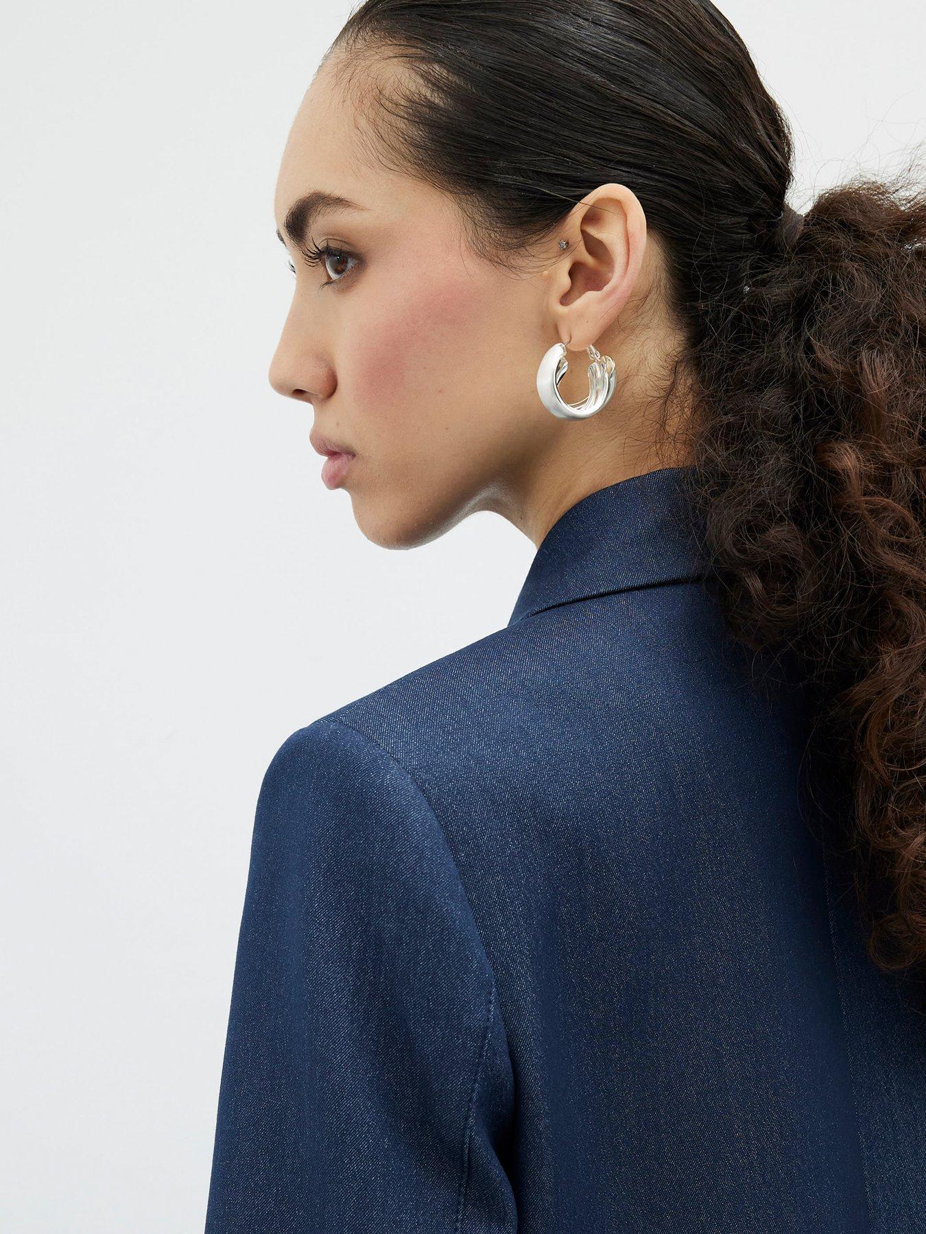  image of river-island-pan-collar-jacket-blue