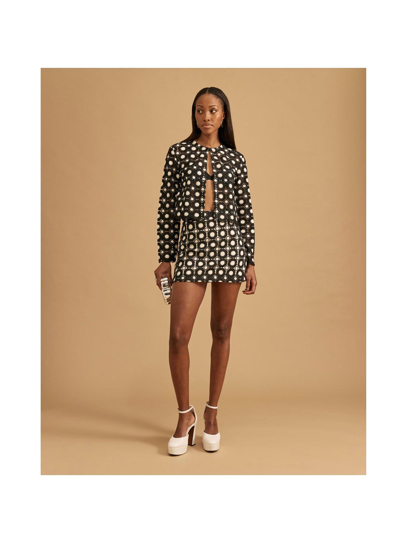  image of river-island-crochet-short-jacket-black