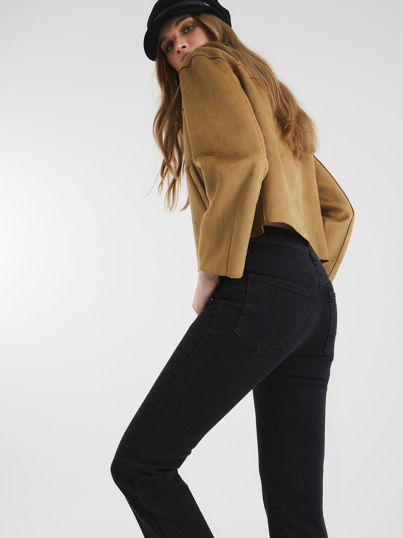  image of river-island-crop-bootcut-jeans-black