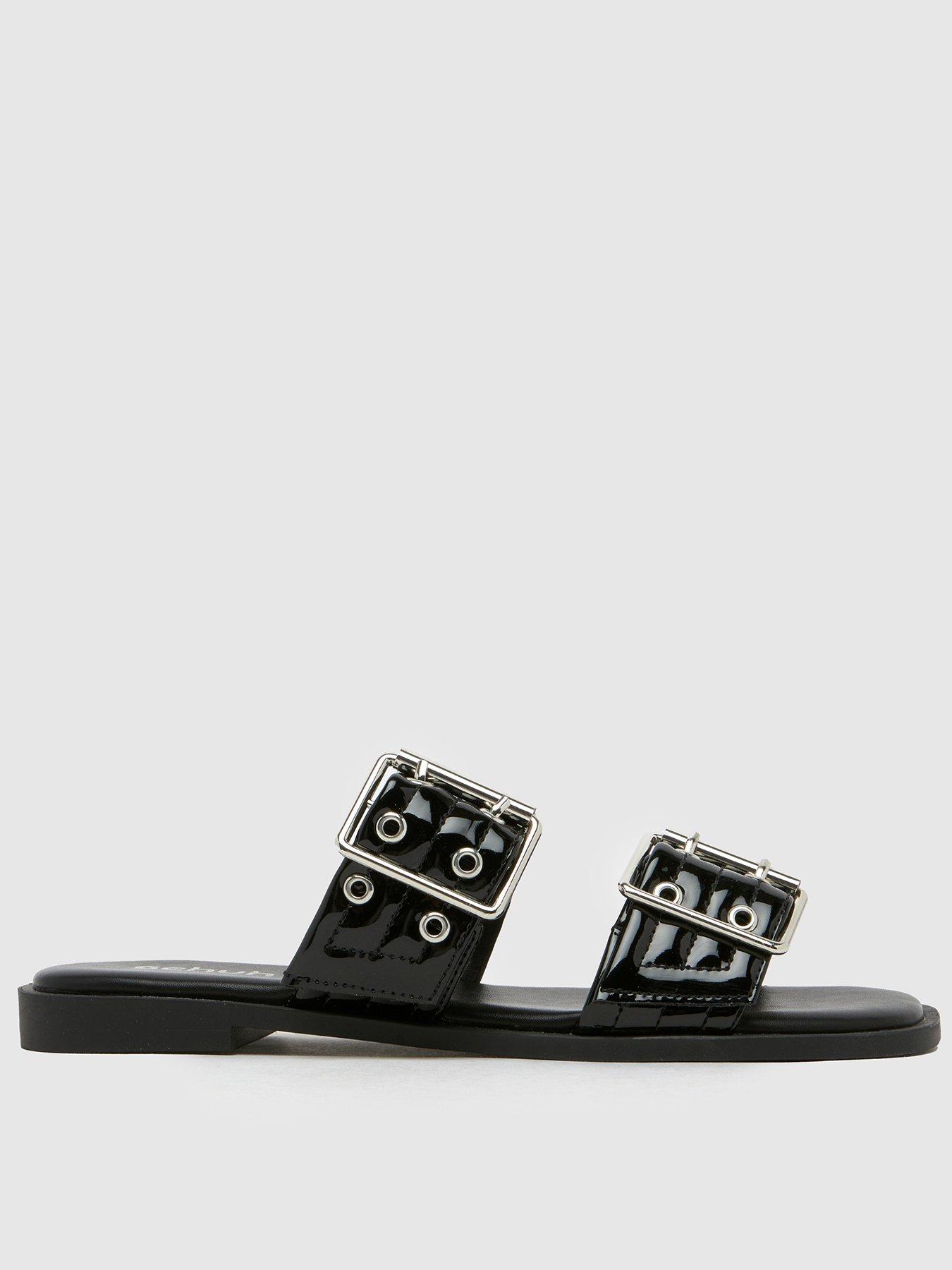 undefined Tenika Buckle Detail Sandals - Black