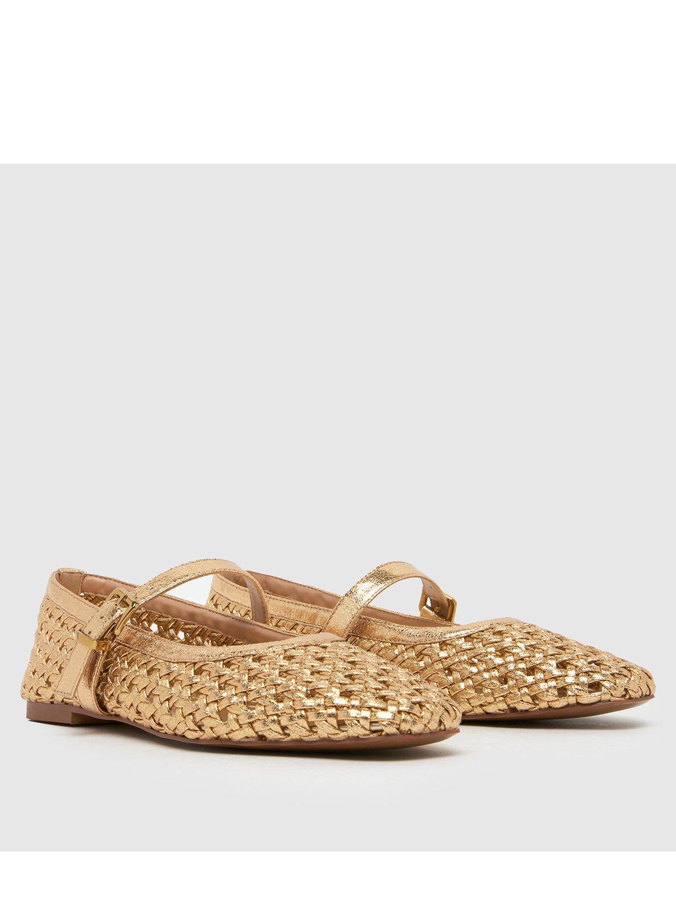  image of schuh-lexie-woven-ballerina-gold