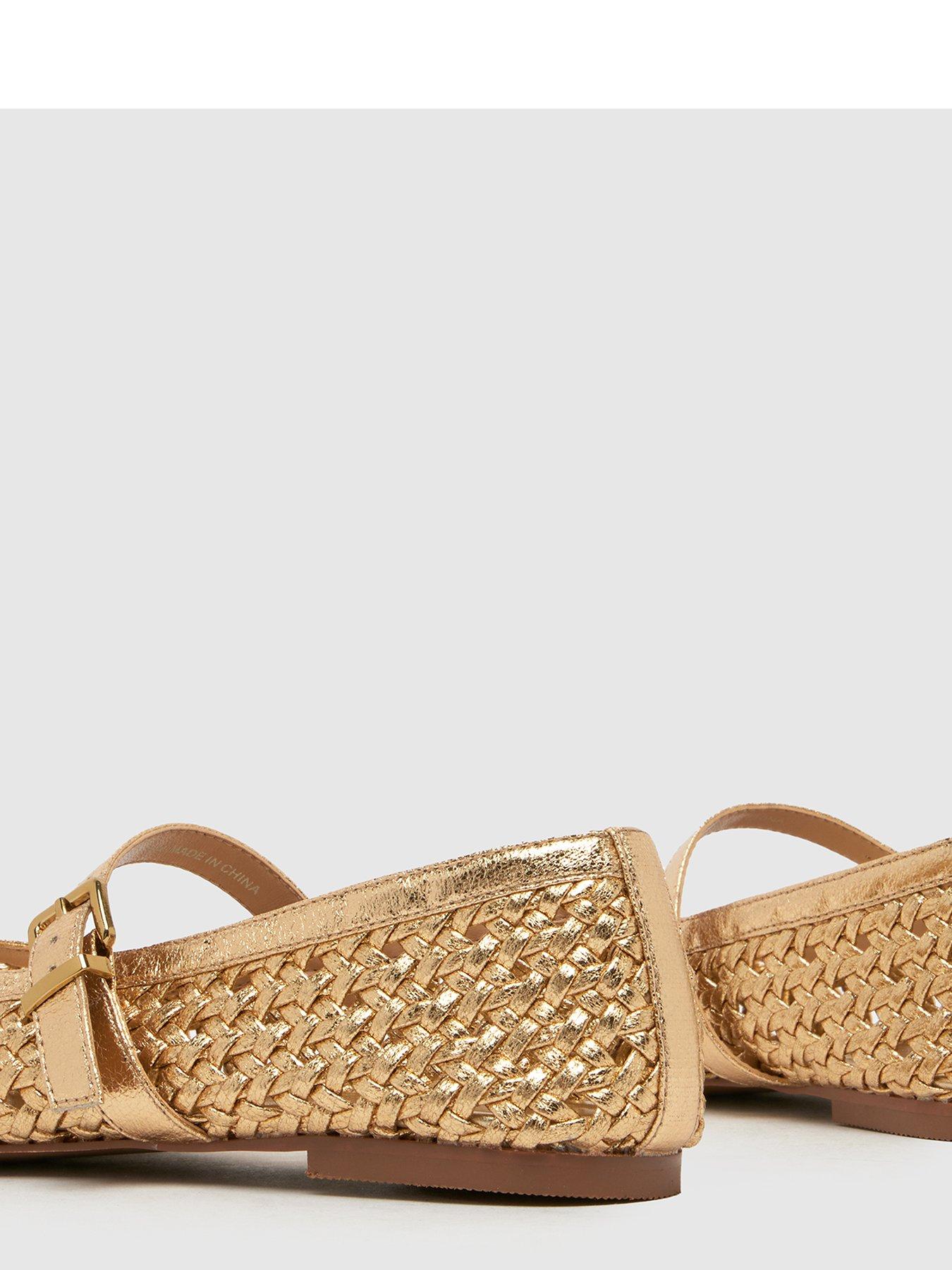  image of schuh-lexie-woven-ballerina-gold