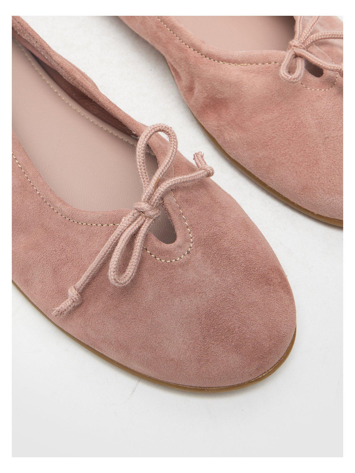  image of schuh-lambert-suede-ballerina-pink