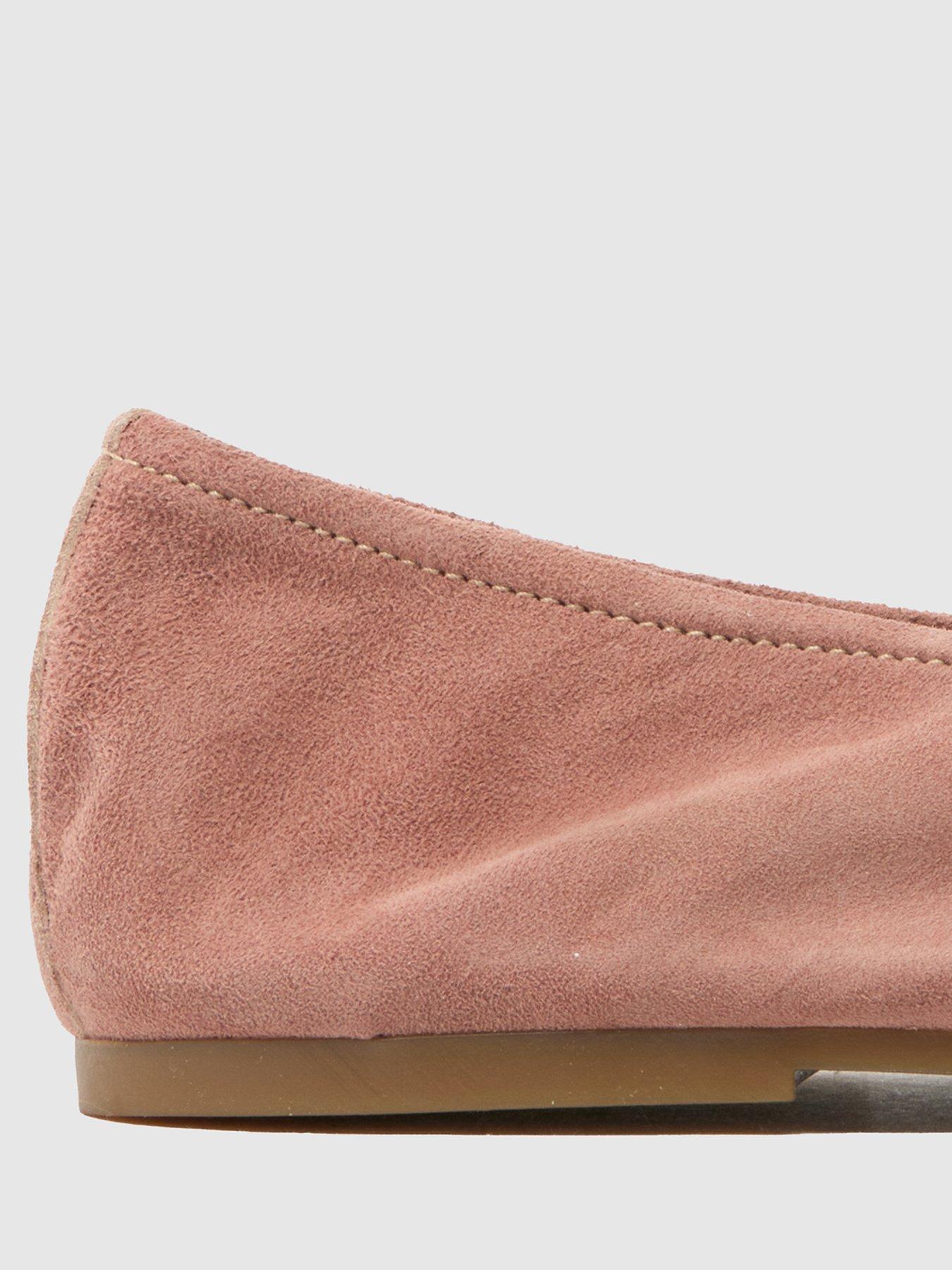  image of schuh-lambert-suede-ballerina-pink