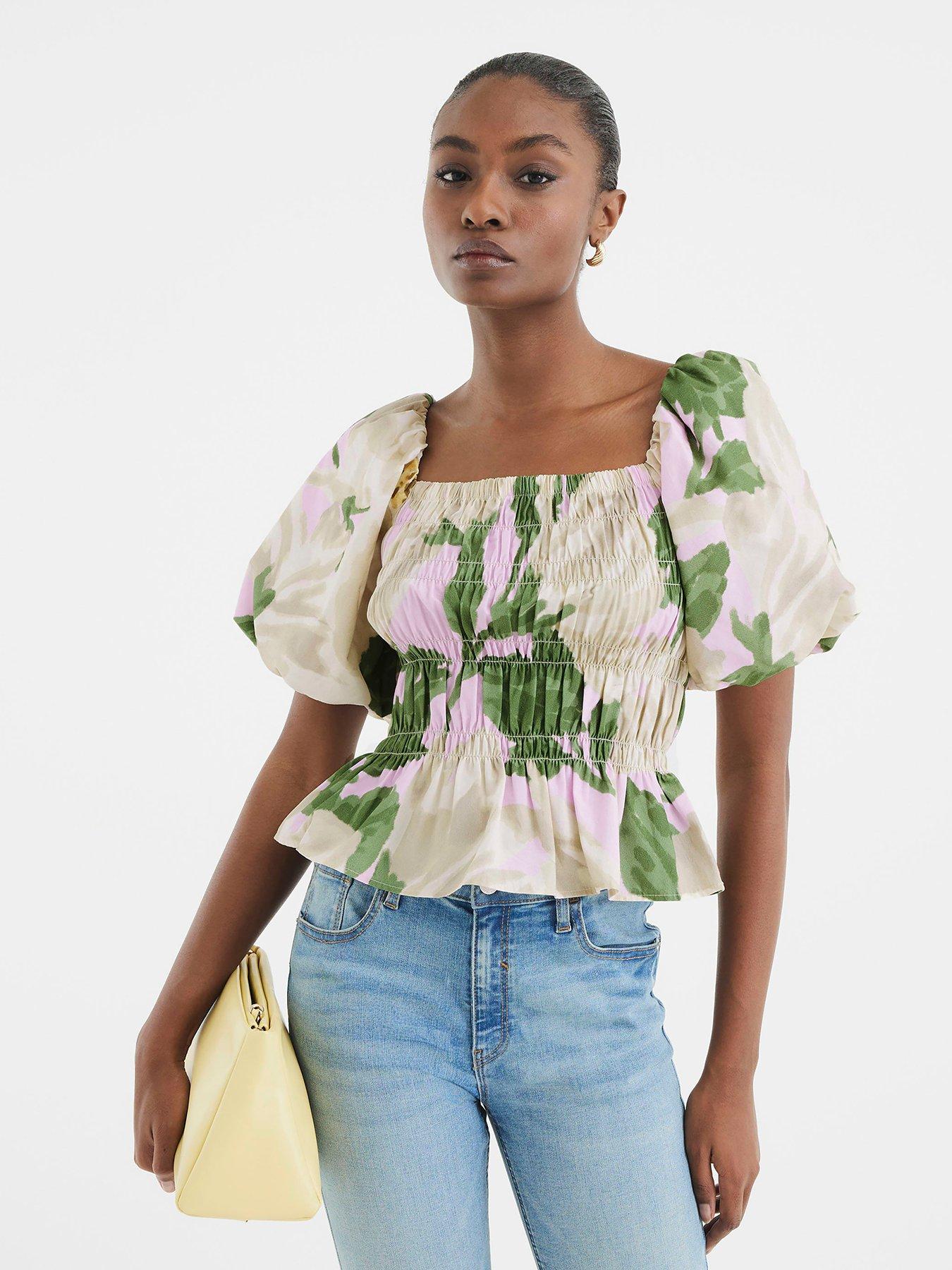 undefined Floral Puff Sleeve Top