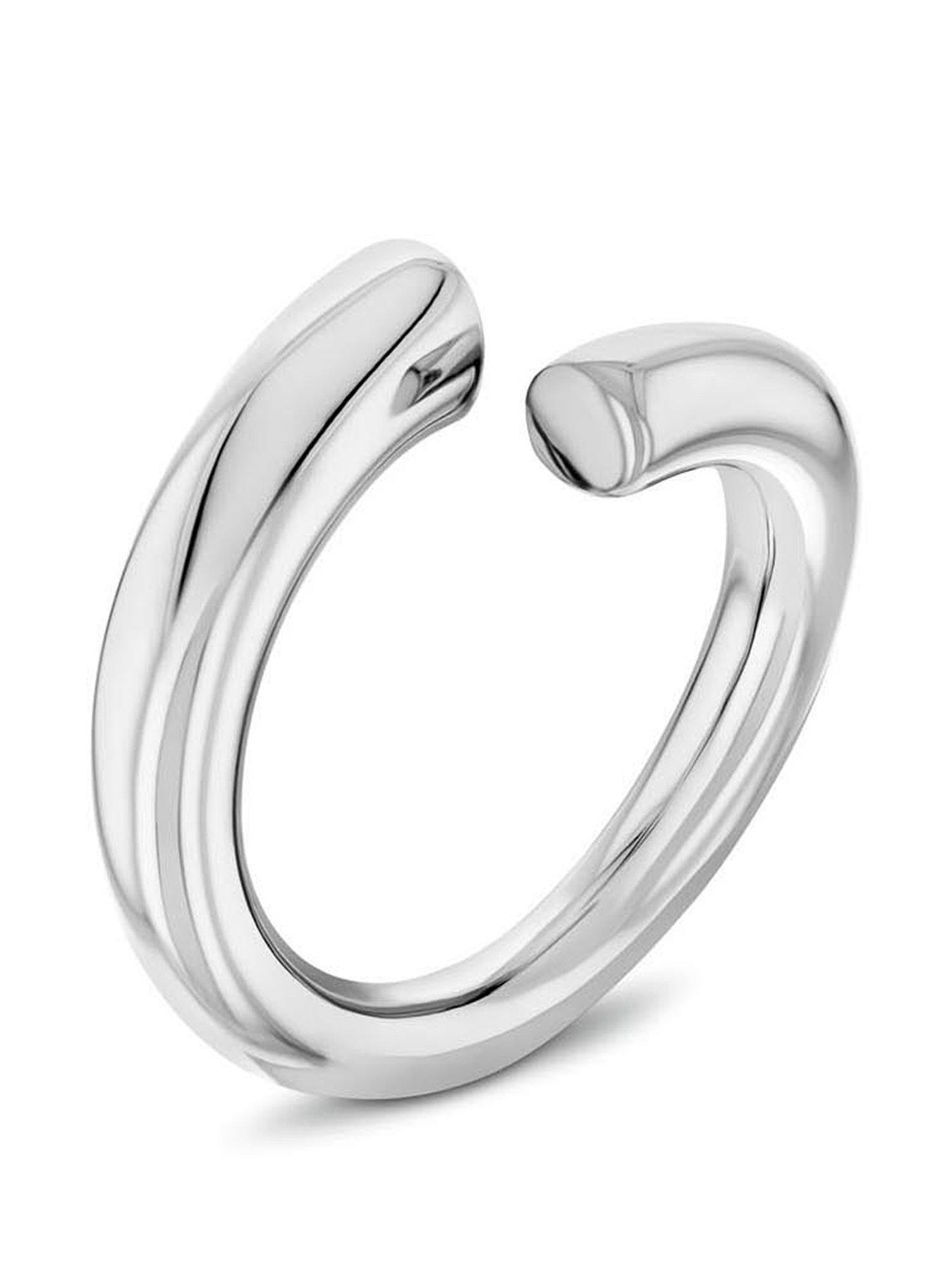  image of calvin-klein-ck-spiral-ladies-ring-silver