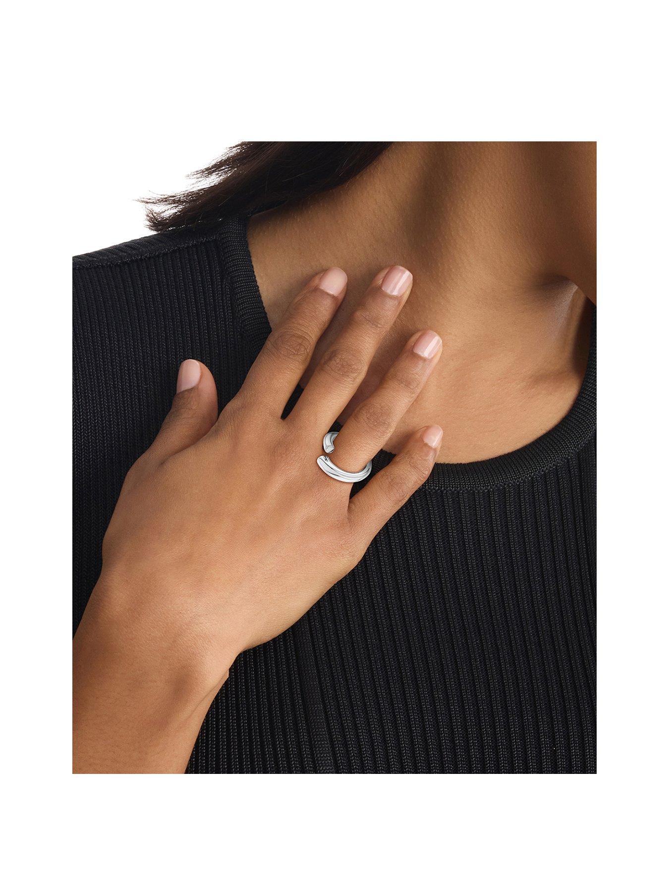  image of calvin-klein-ck-spiral-ladies-ring-silver