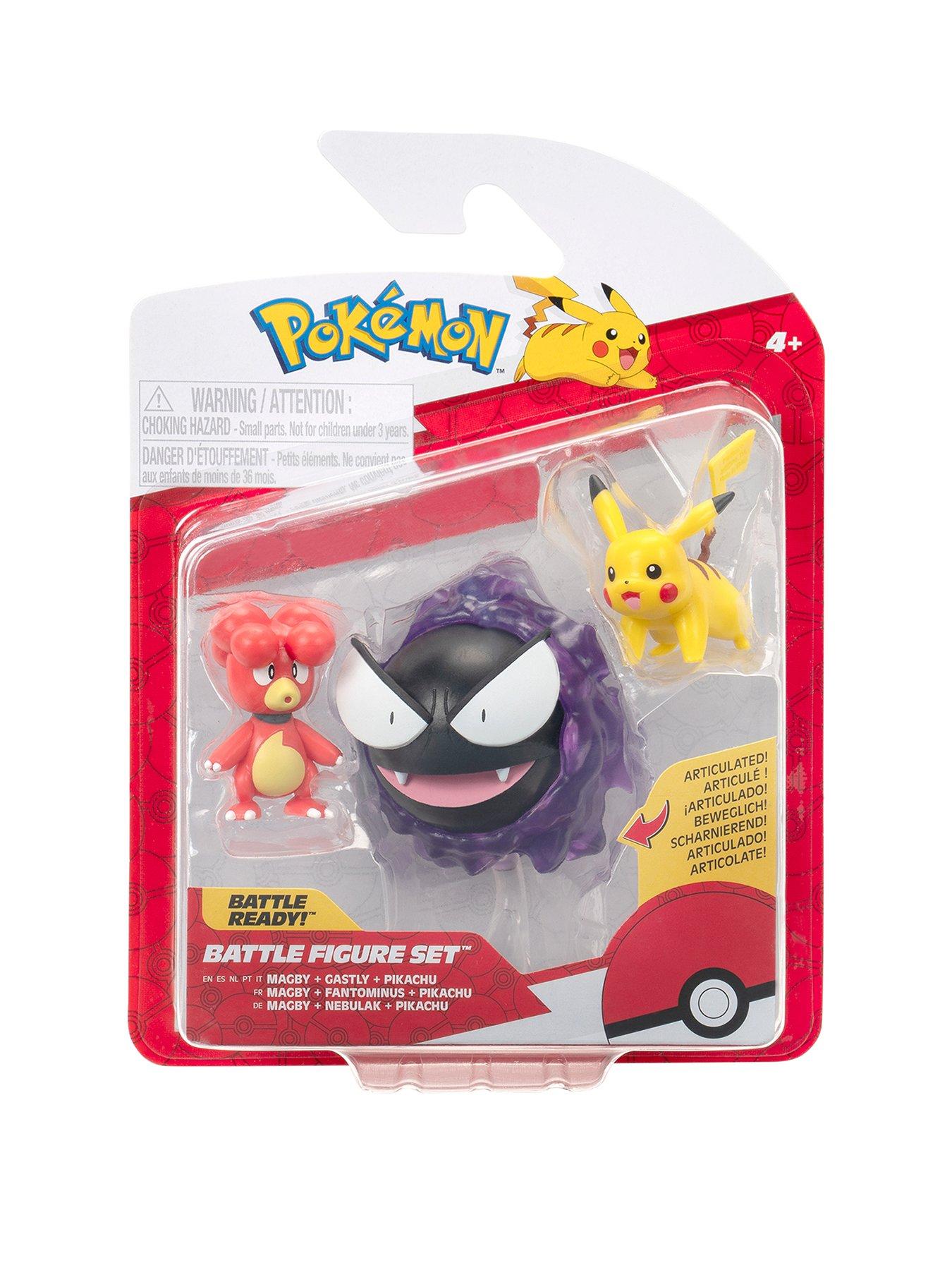undefined Pokémon Battle Figure 3 Pack - Features 2-Inch Pikachu and Magby and 3-Inch Gastly Battle Figures