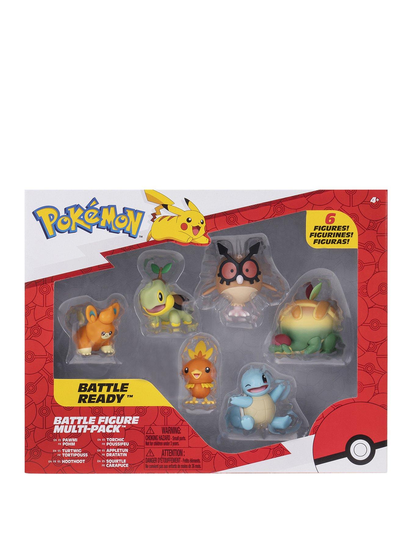 undefined Pokémon Unova Battle Figure 6 Pack - Features 2-Inch Pawmi, Squirtle, Torchic, Turtwig, Hoothoot, and Appleton Battle Figures