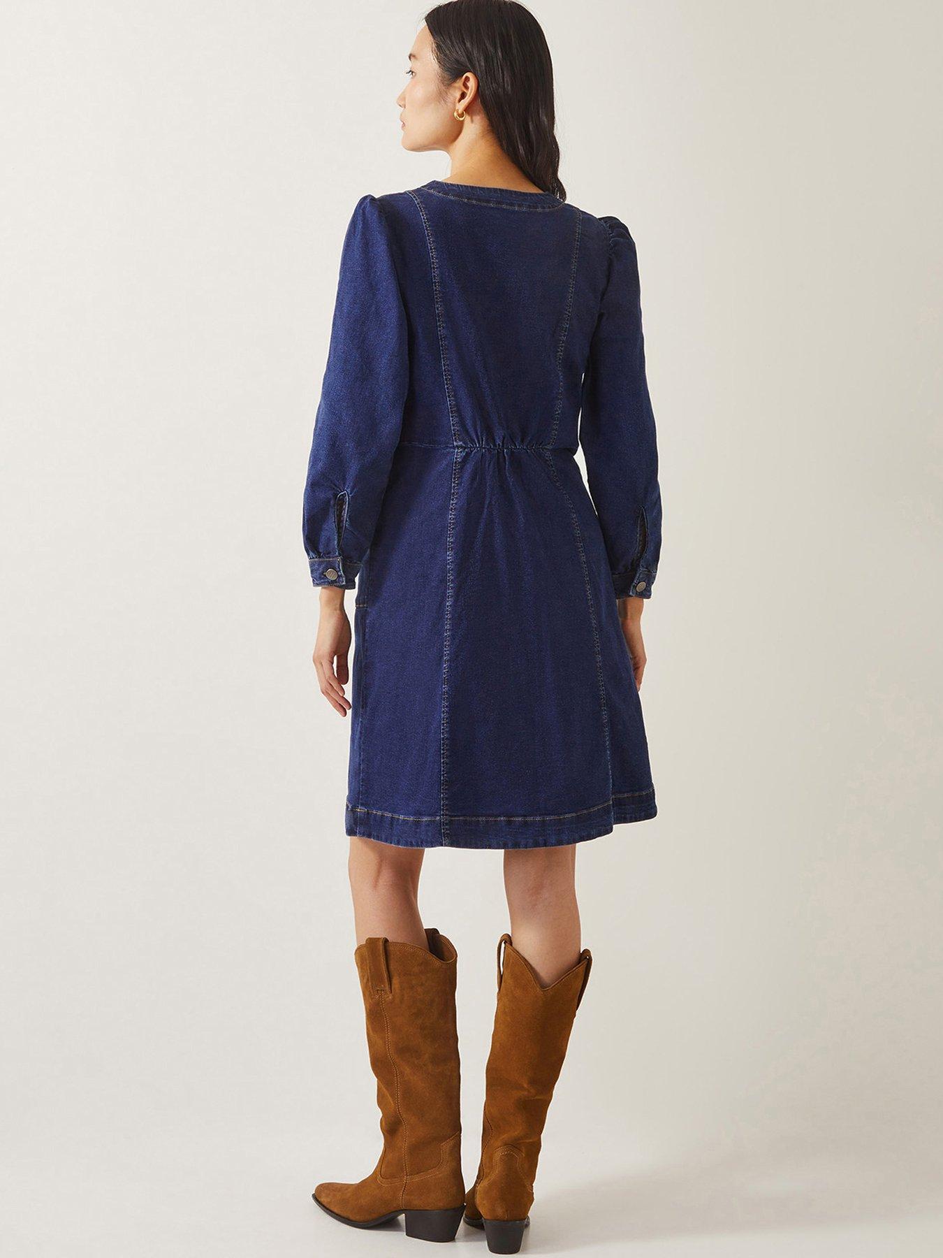  image of monsoon-katlyn-zip-dress-blue