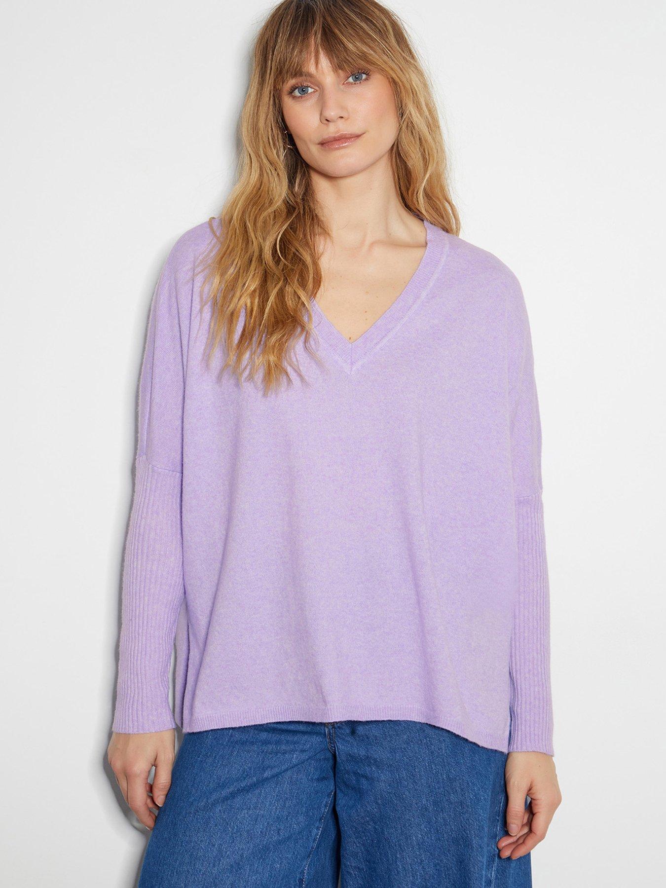 undefined Vicki V Neck Jumper - Purple