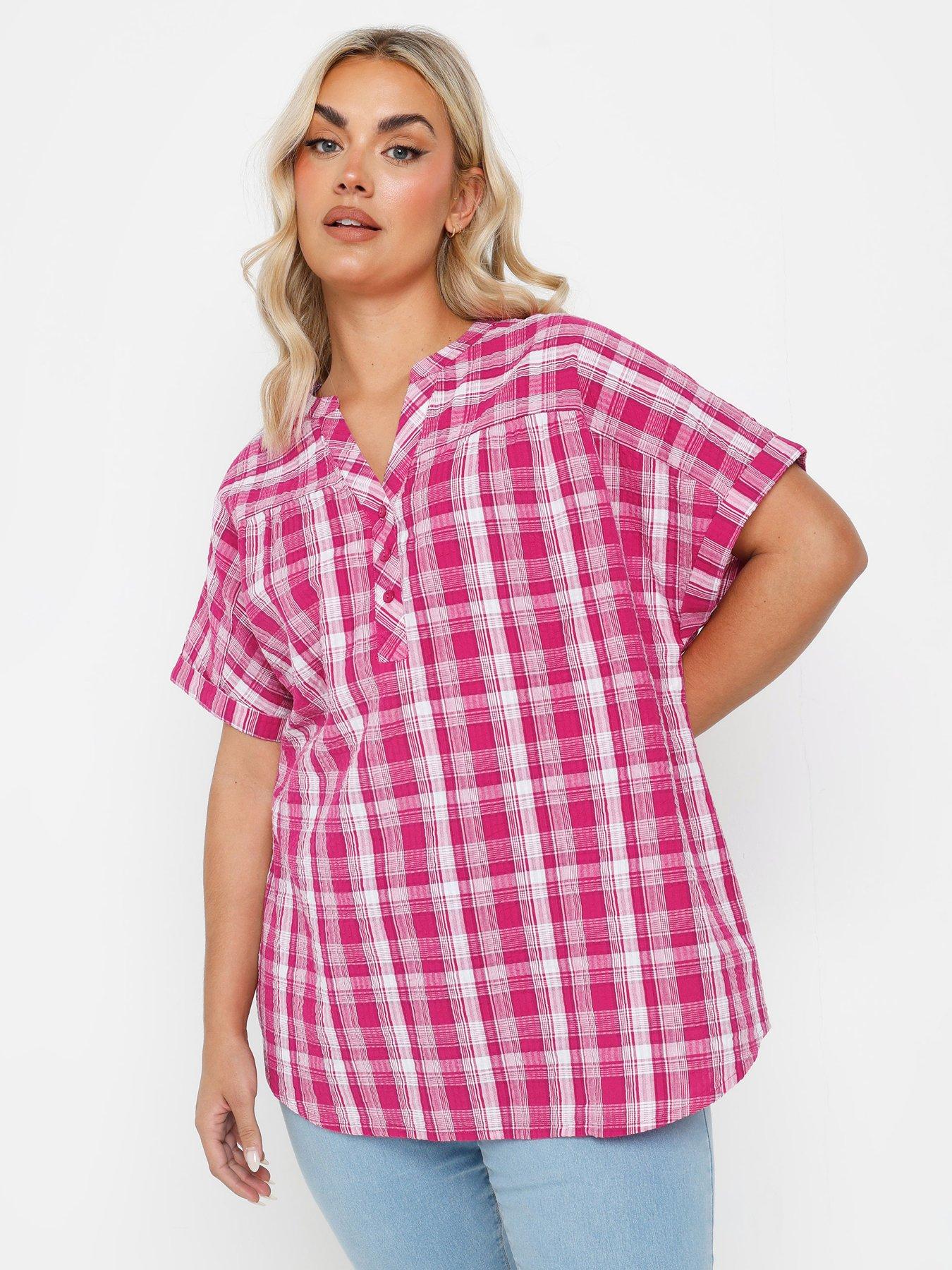  image of yours-textured-notchneck-blouse-pink