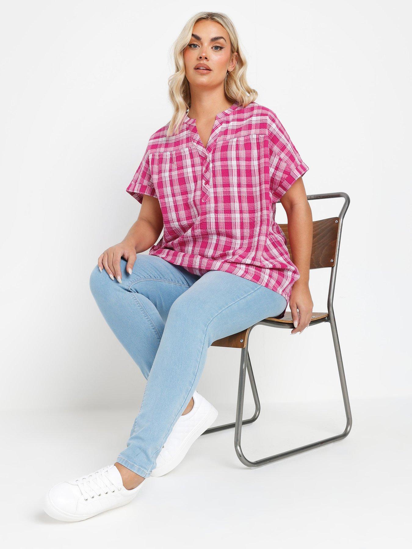  image of yours-textured-notchneck-blouse-pink