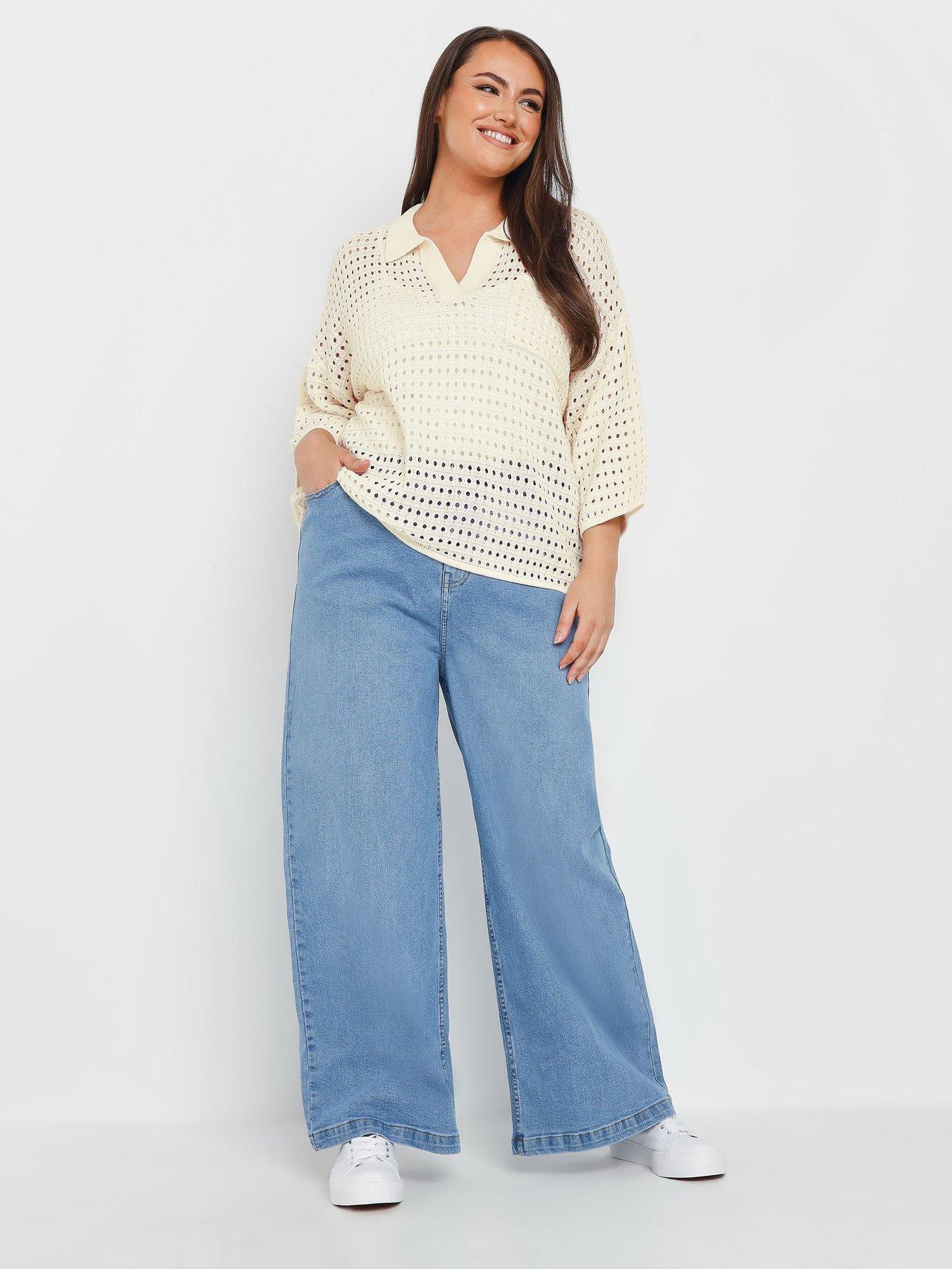  image of yours-collared-pointelle-jumper-cream