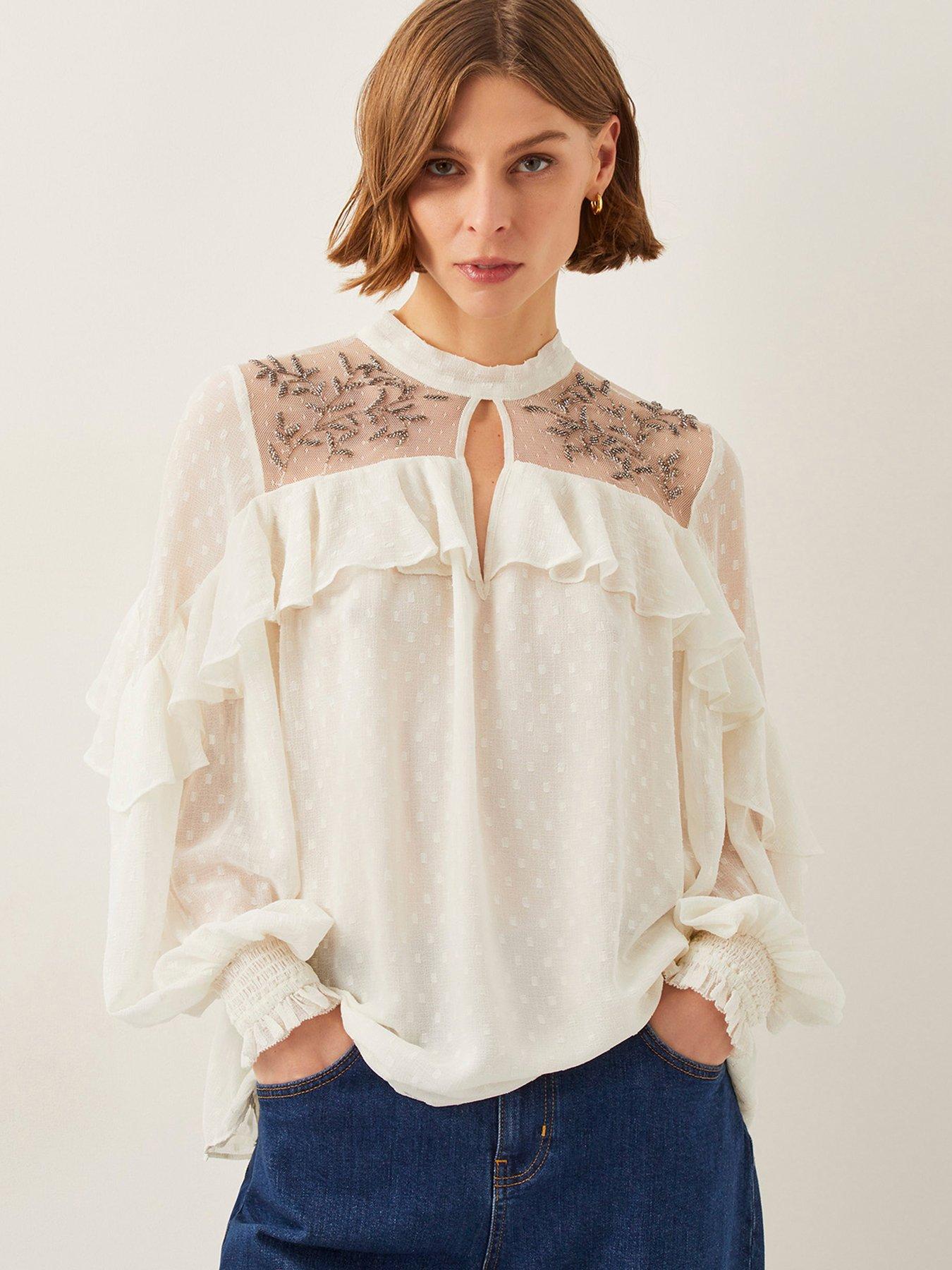 monsoon-debbie-spot-blouse-cream