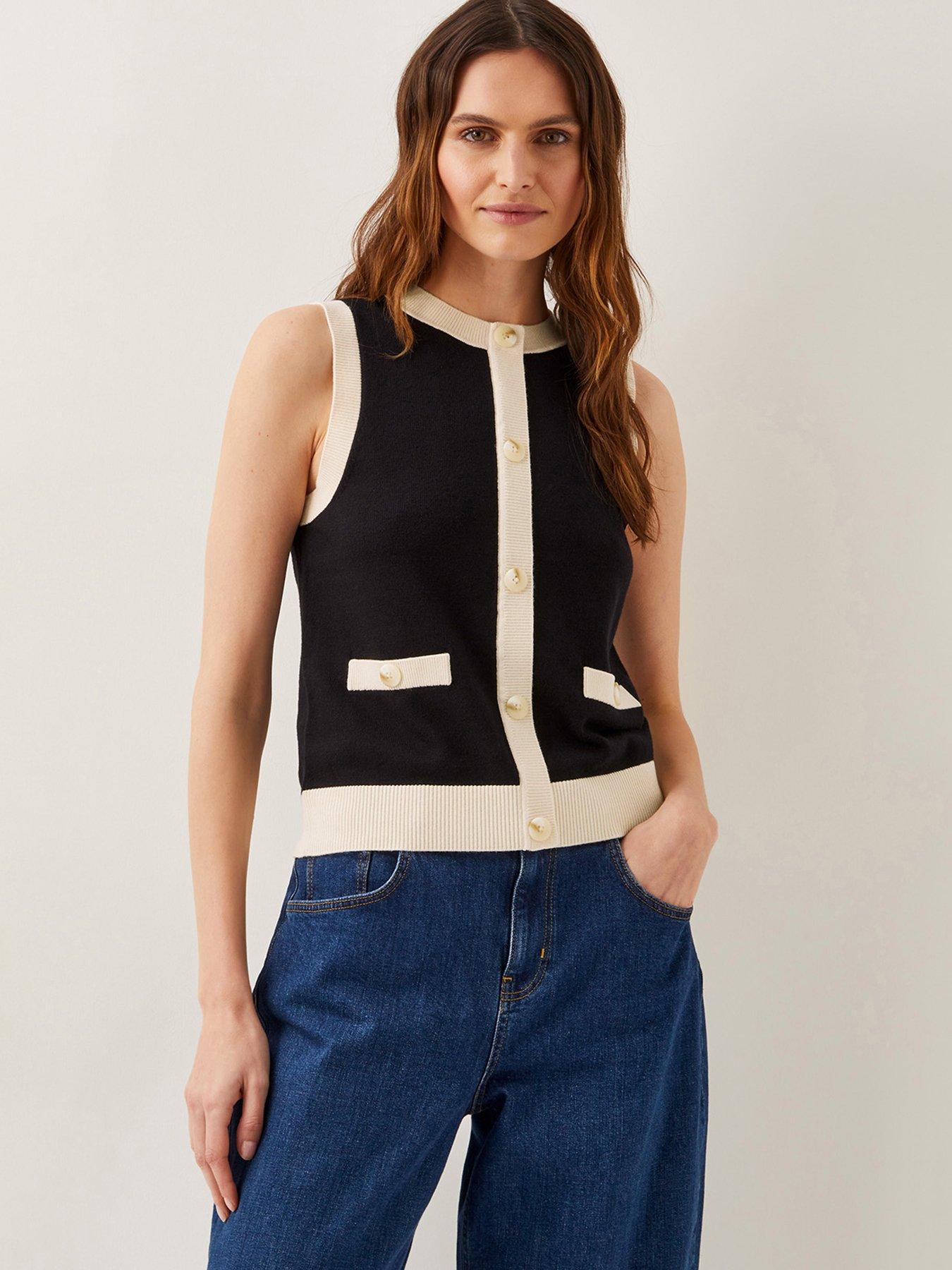  image of monsoon-sala-sleeveless-knit-jumper-black