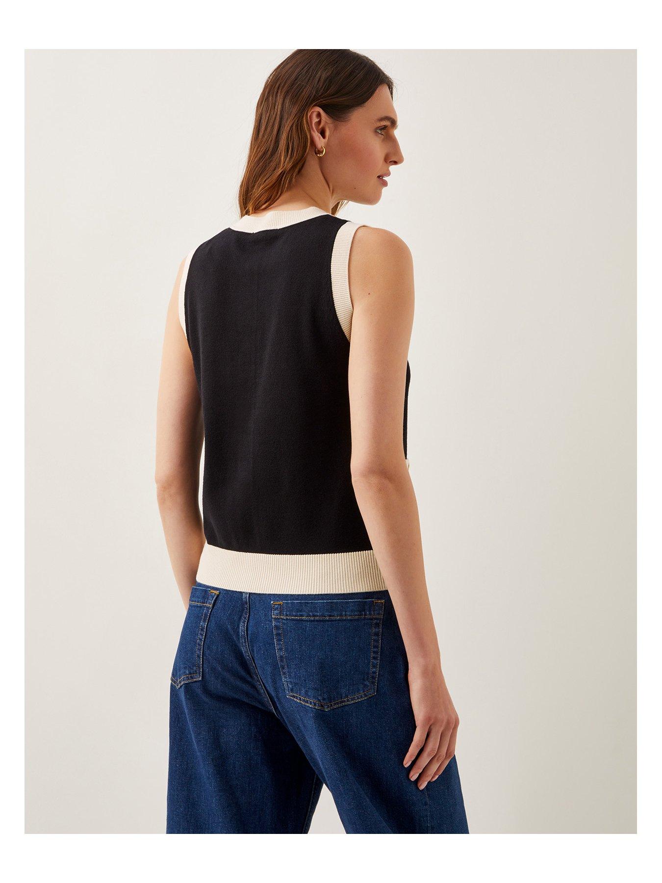  image of monsoon-sala-sleeveless-knit-jumper-black