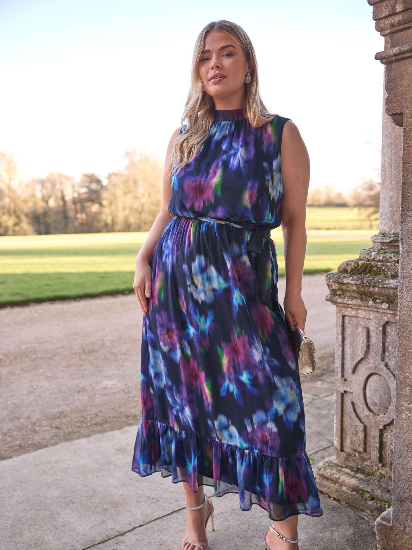 undefined Tiered Maxi Dress - Navy