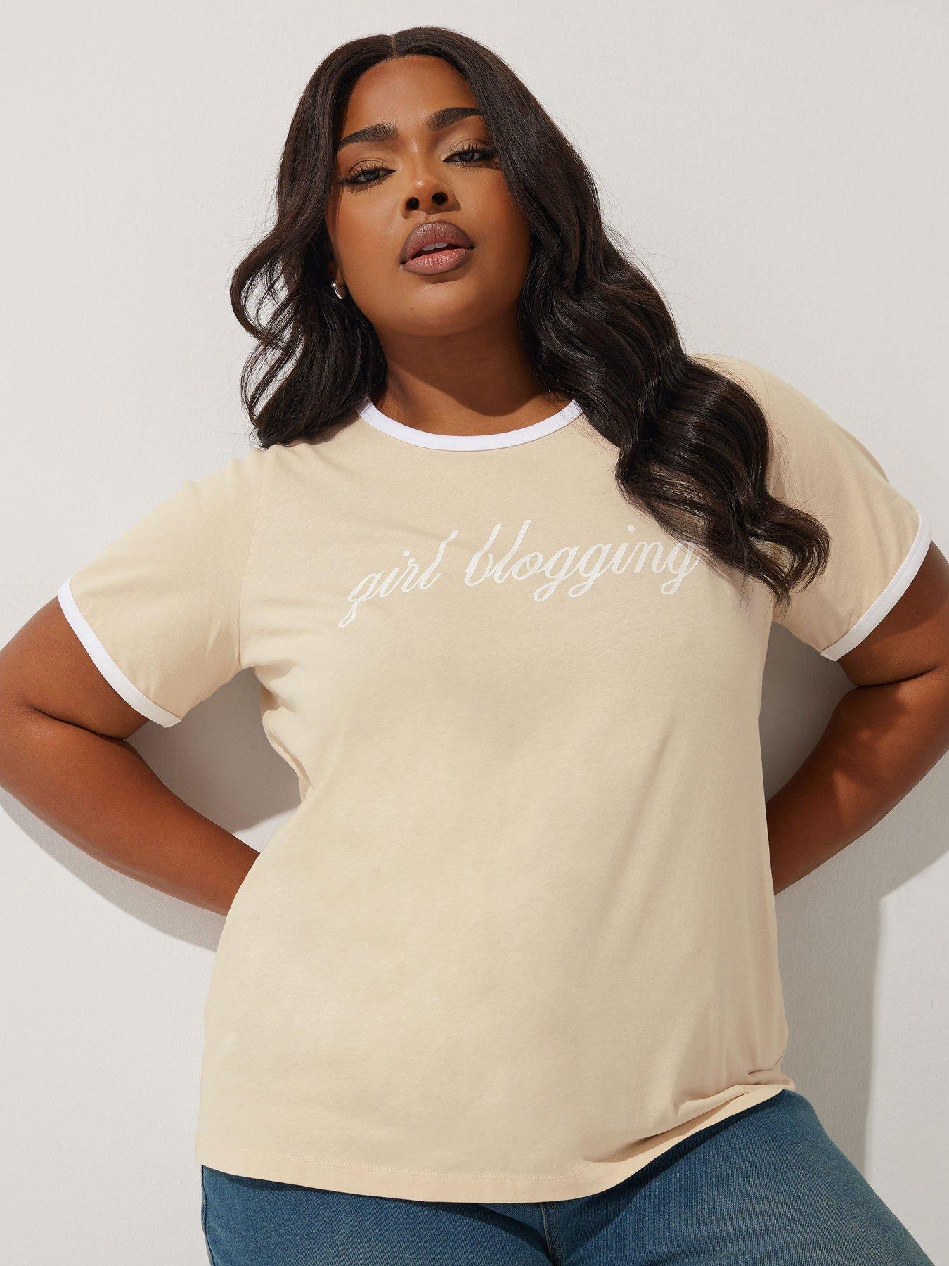 undefined Girl Blogging Ringer Tee - Natural