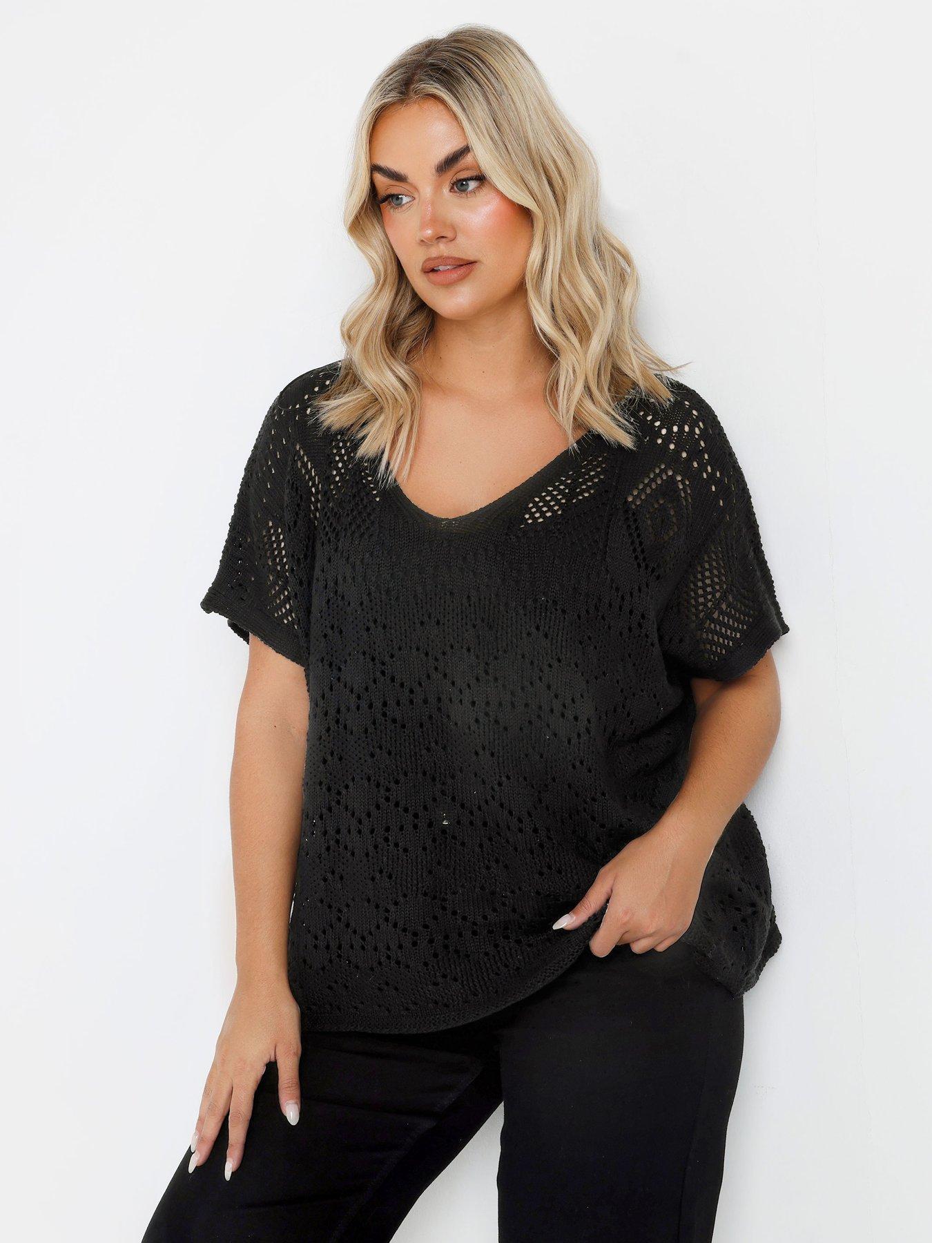 undefined Boxy Cover Up - Black