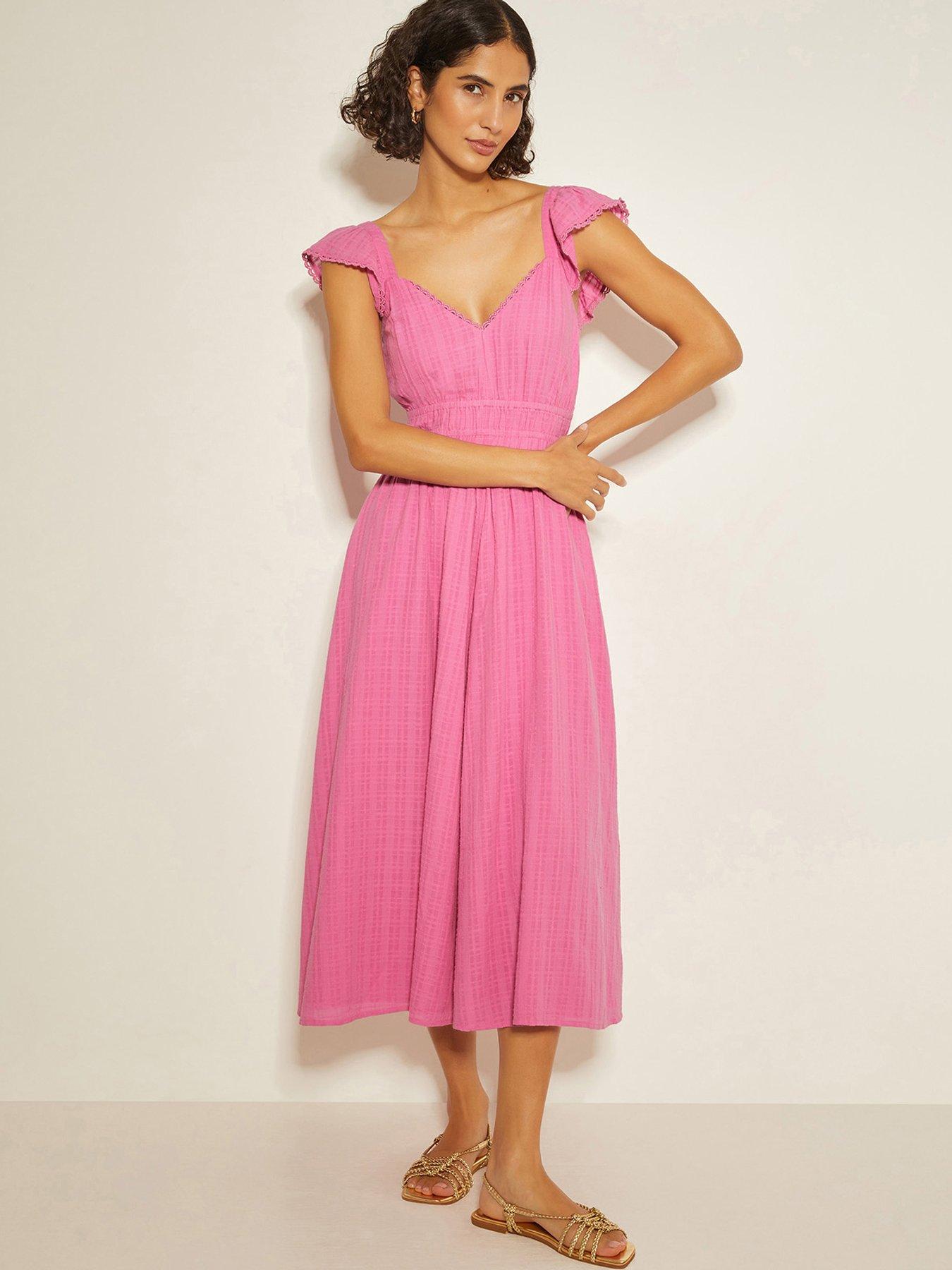 undefined Marlee Ruffle Midi Sun Dress - Pink
