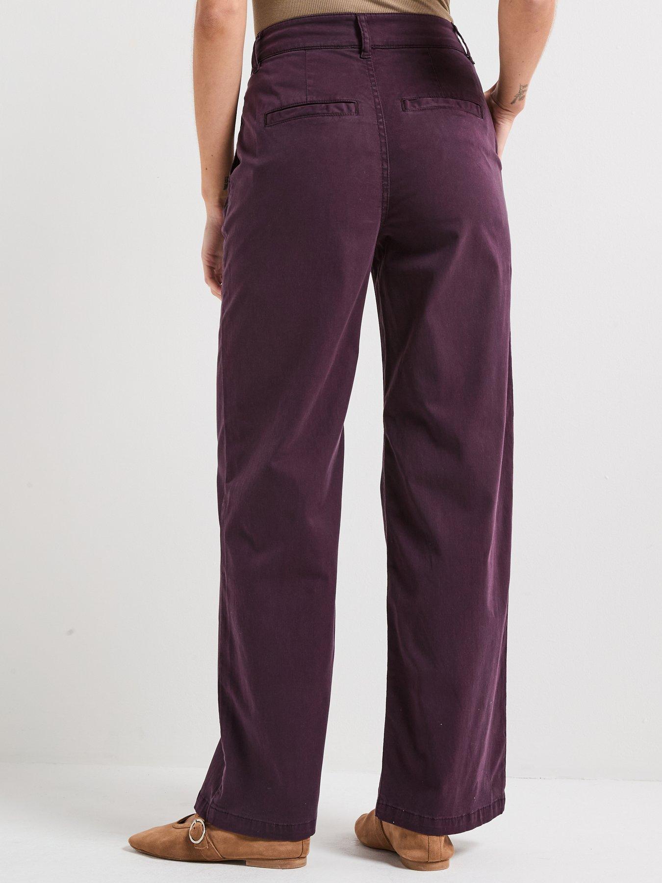 Image 2 of 5 of V by Very High Waist Soft Touch Pleat Top Trouser- Wine