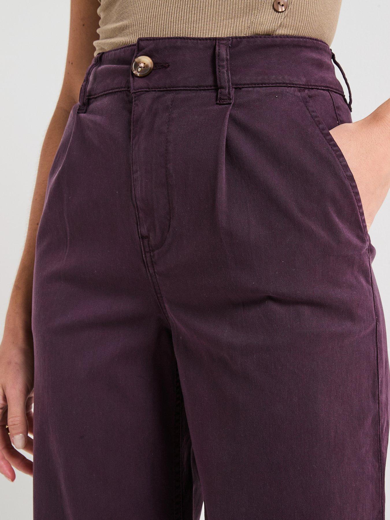 Image 4 of 5 of V by Very High Waist Soft Touch Pleat Top Trouser- Wine