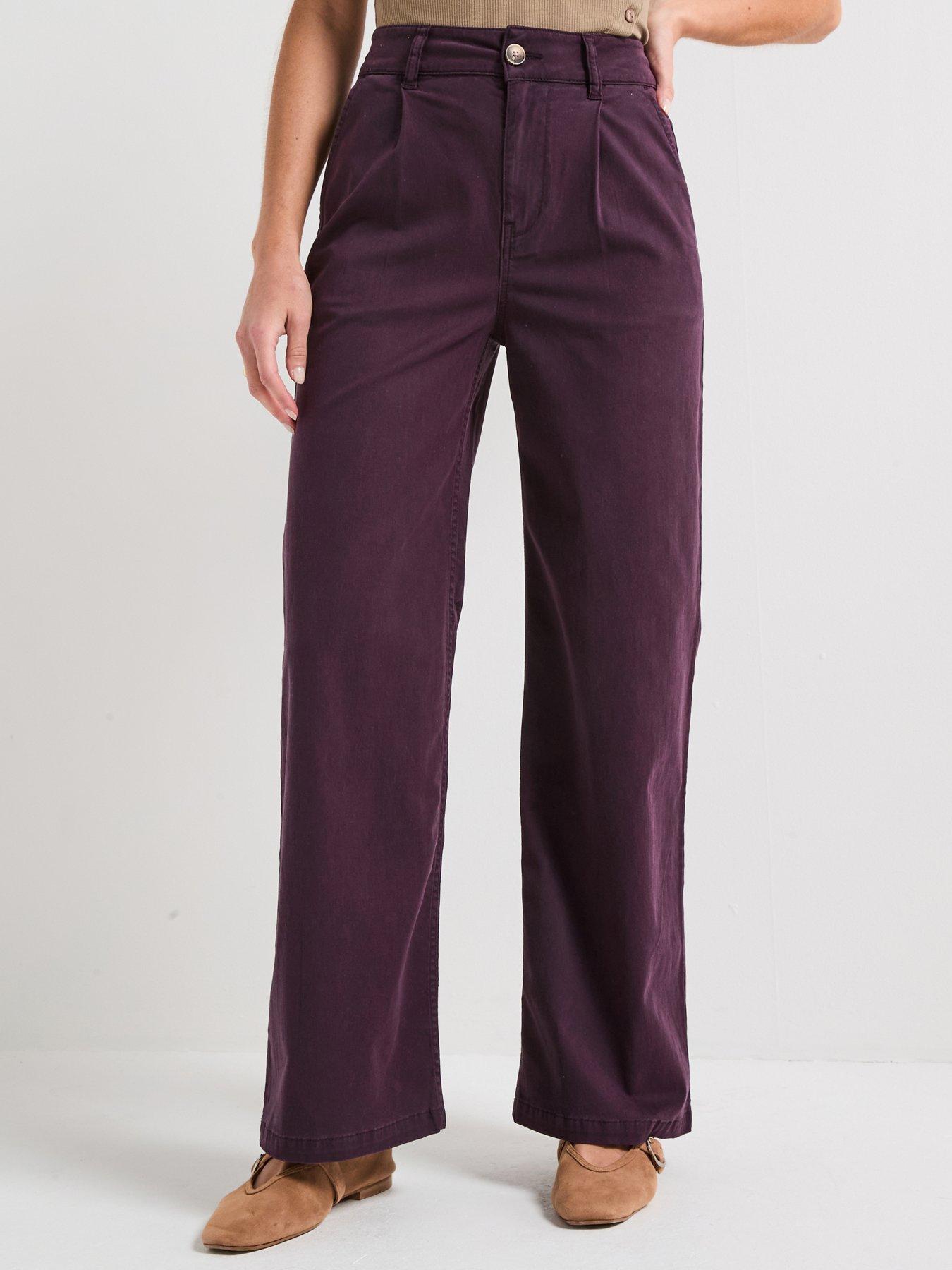 Image 5 of 5 of V by Very High Waist Soft Touch Pleat Top Trouser- Wine