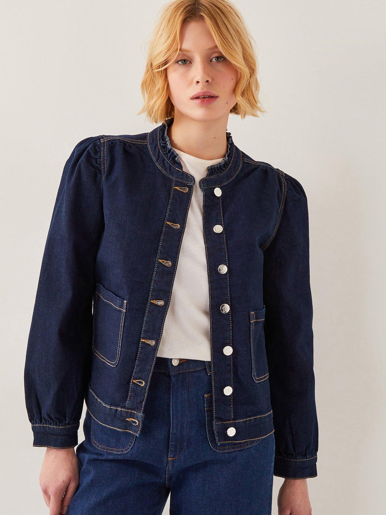 undefined Louisa Frill Jacket - Indigo
