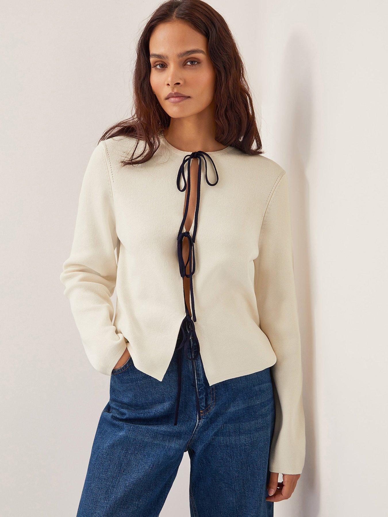  image of monsoon-tula-tie-cardigan-ivory-cream