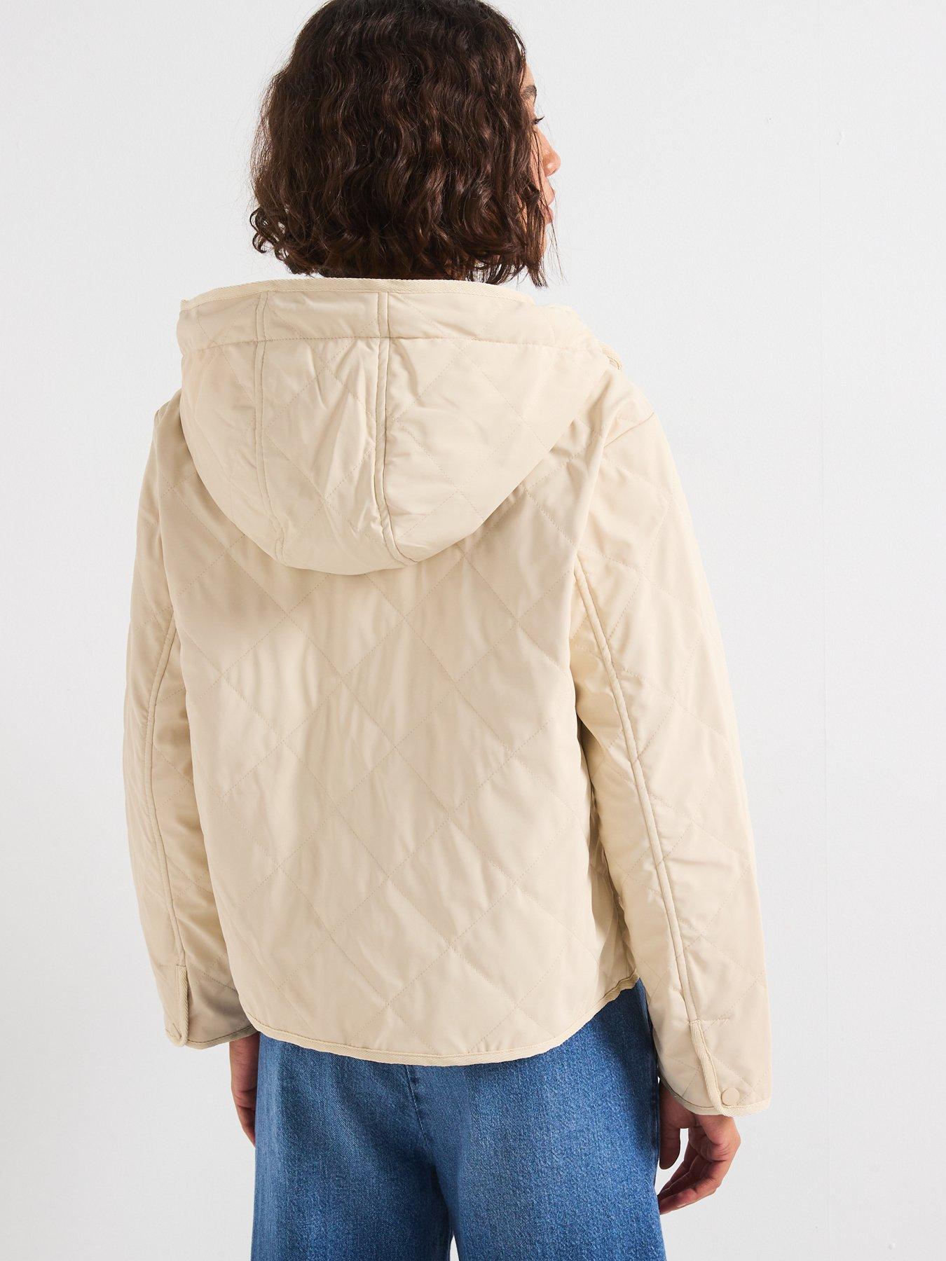  image of vero-moda-hooded-short-jacket-beige