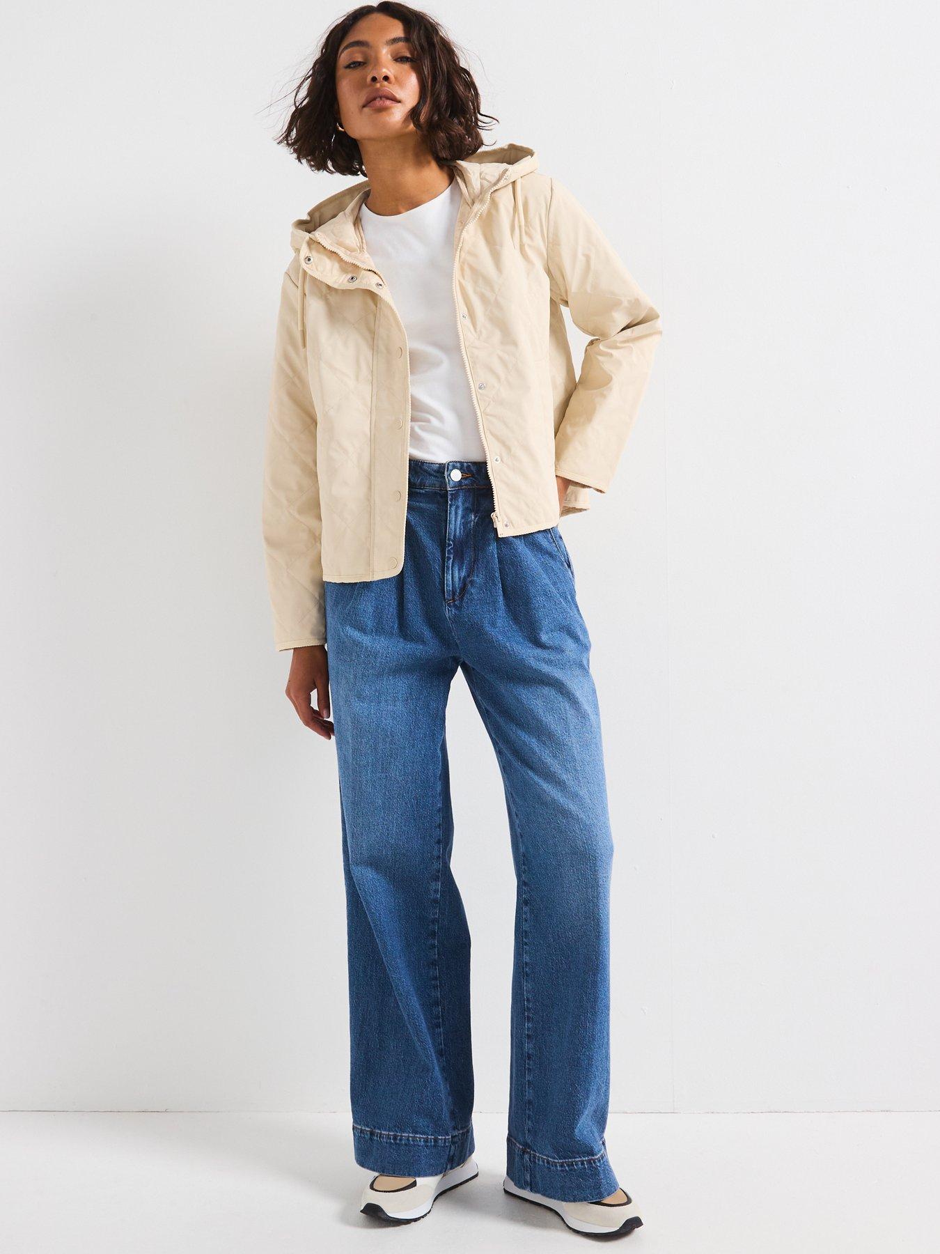  image of vero-moda-hooded-short-jacket-beige