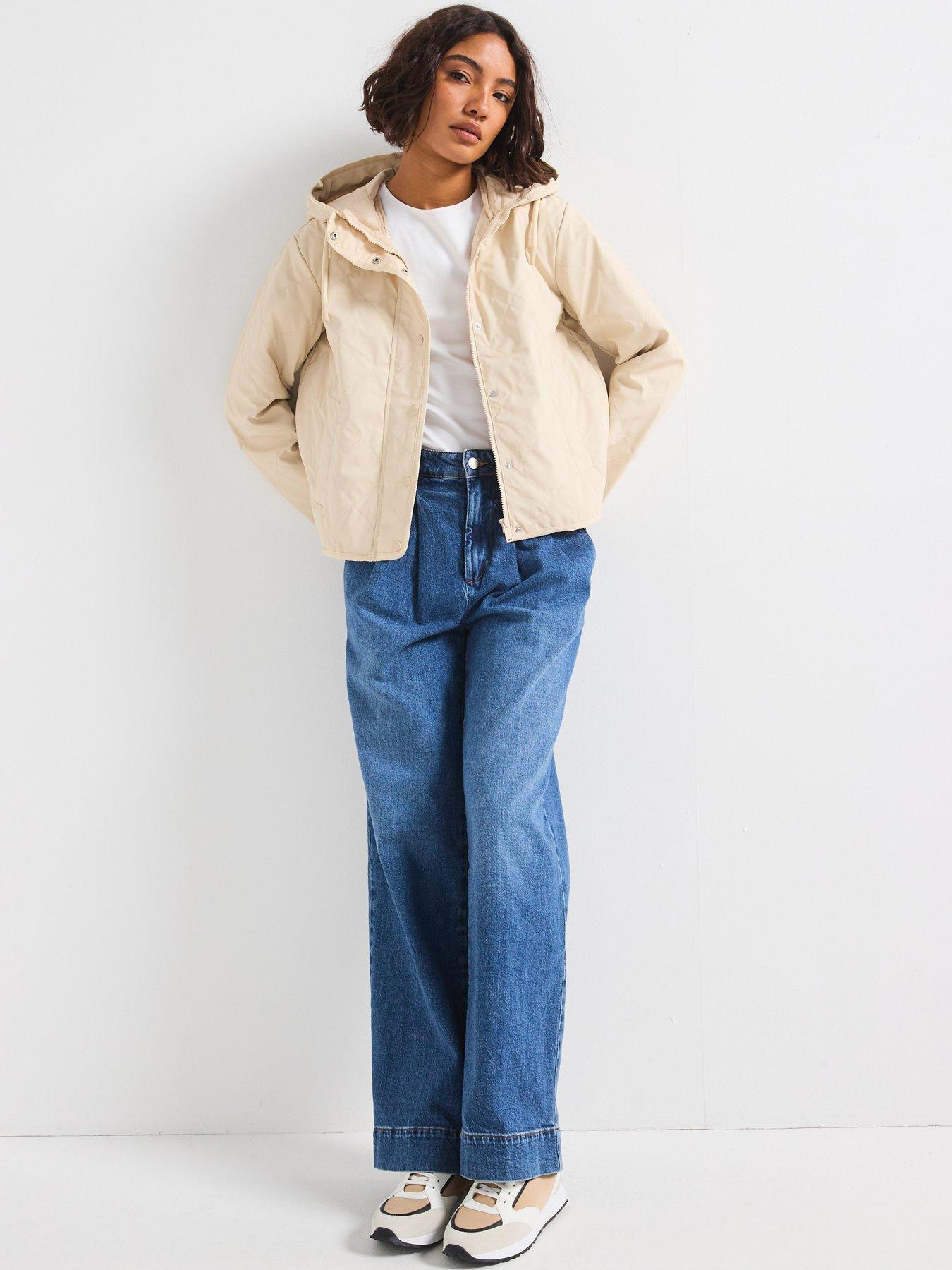  image of vero-moda-hooded-short-jacket-beige