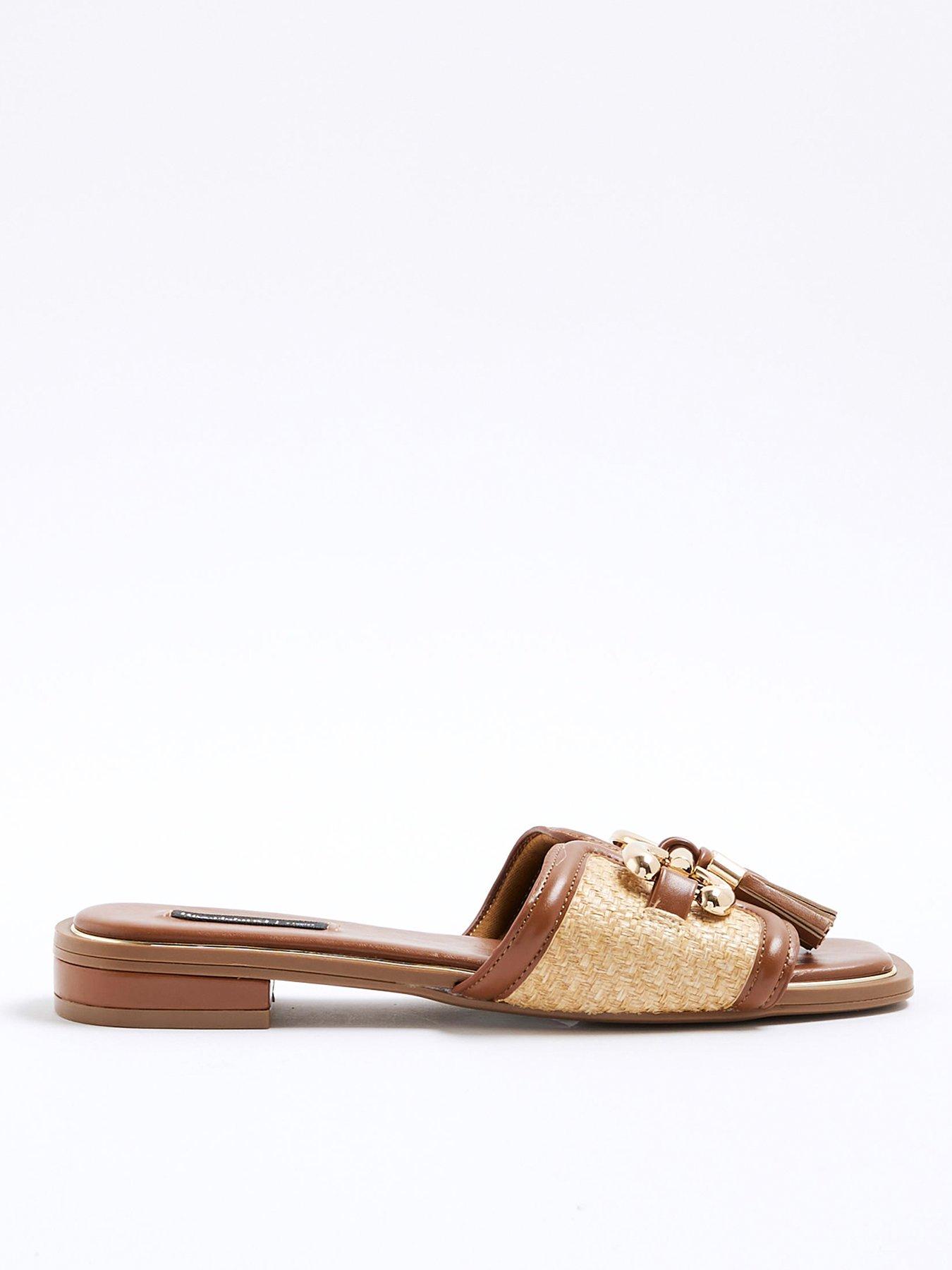 undefined Snaffle Tassel Mule Sandal - Light Beige