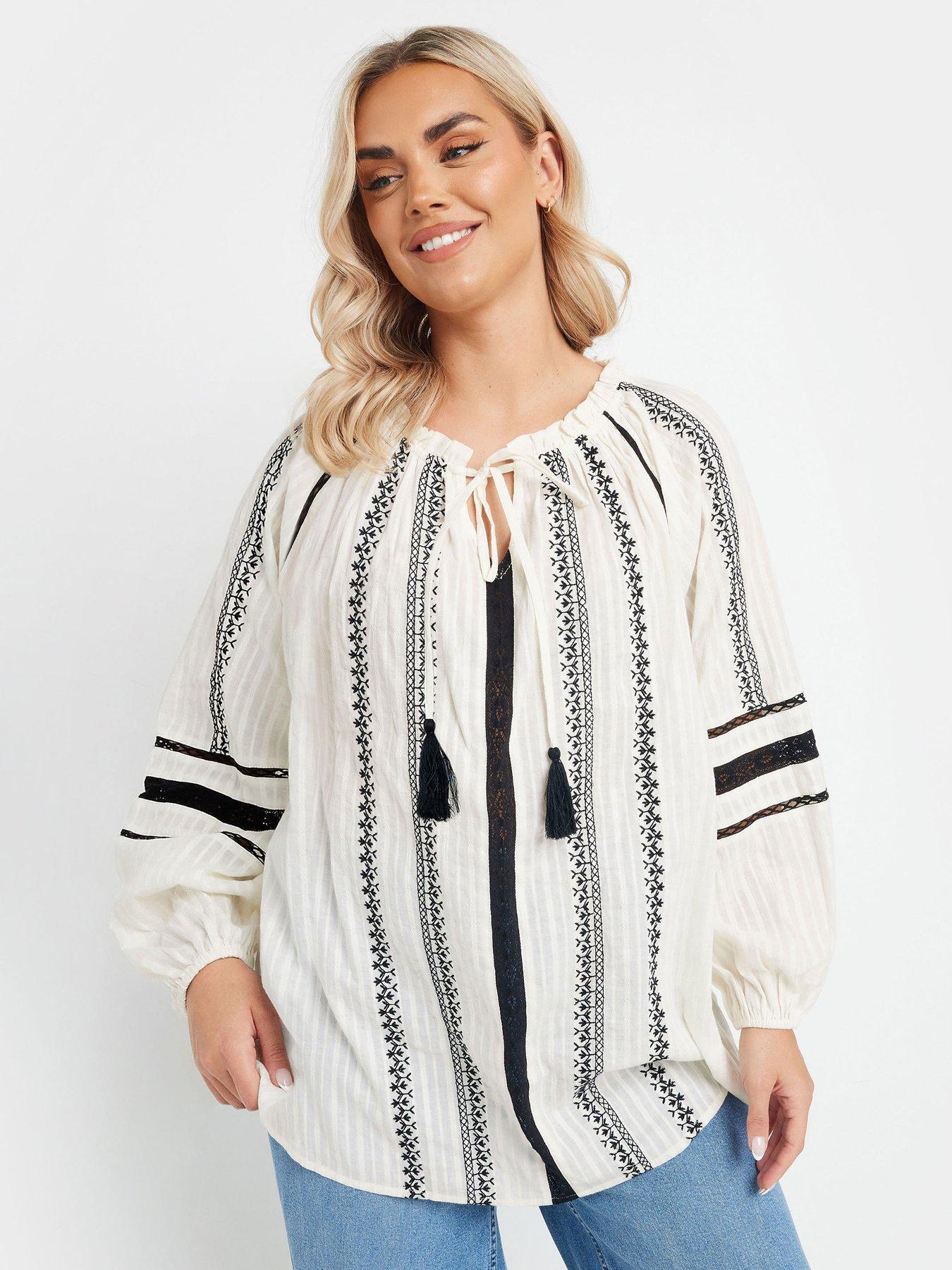 yours-contrast-boho-blouse-cream