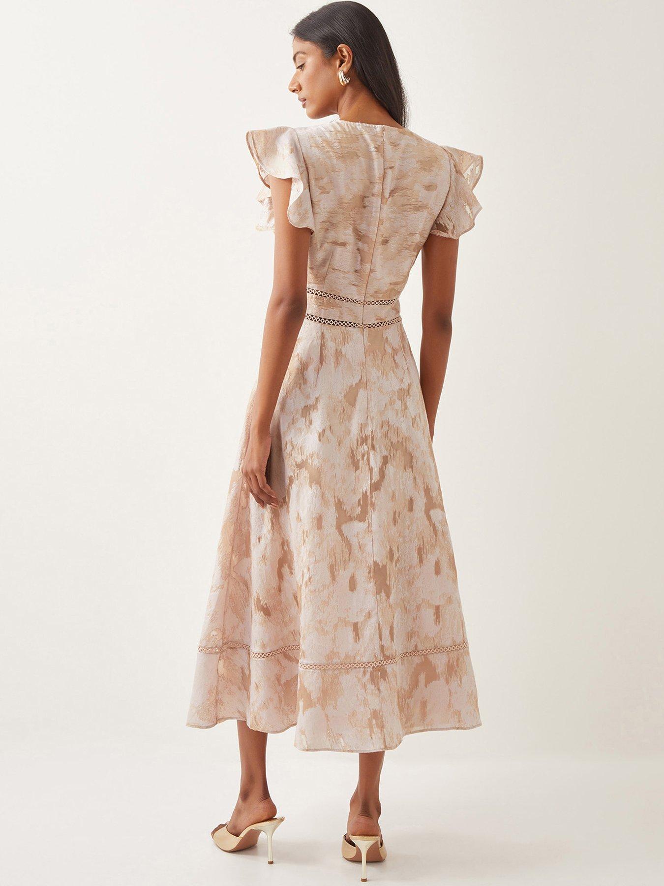  image of monsoon-josie-jacquard-dress-blush-pink