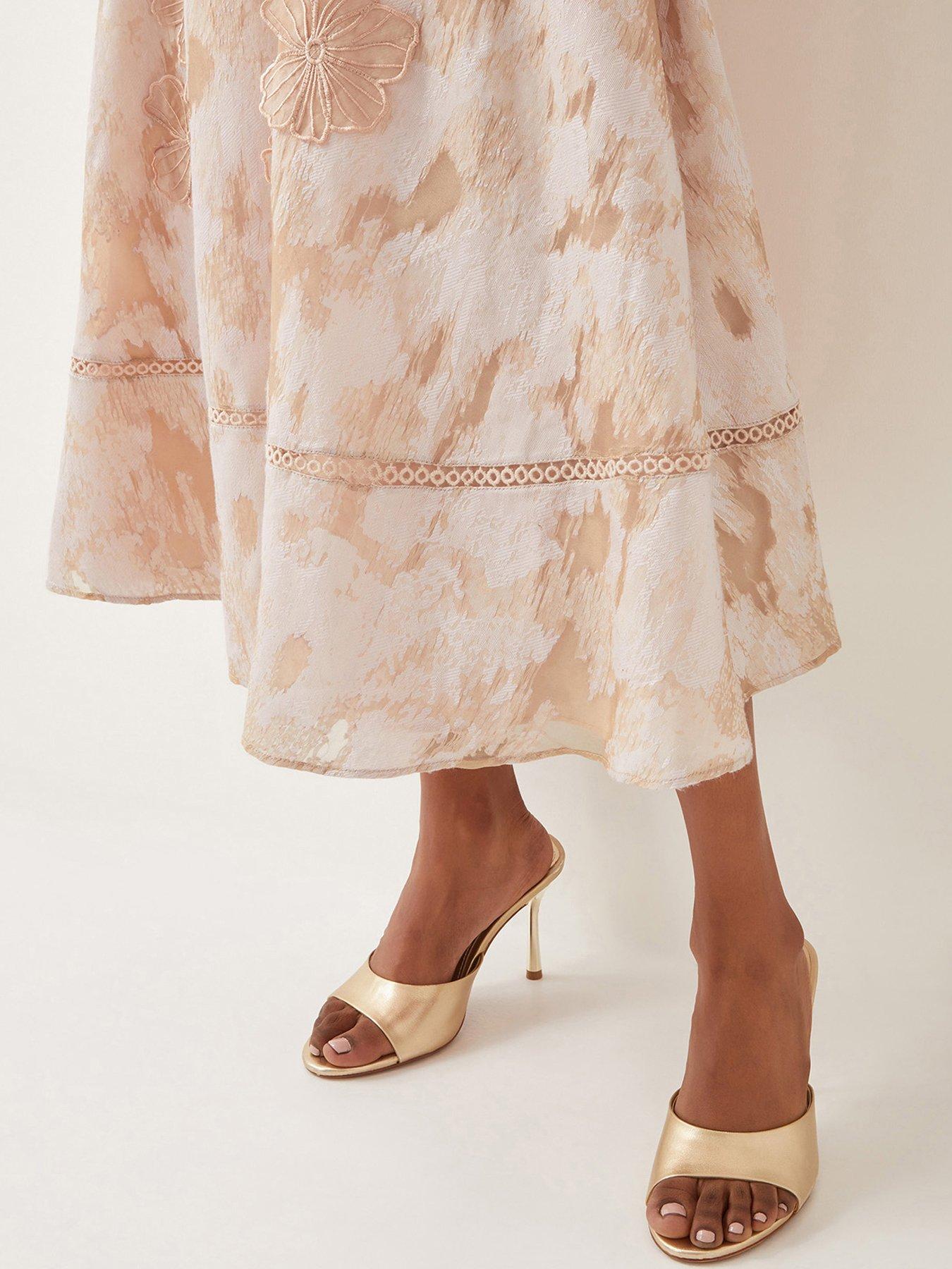  image of monsoon-josie-jacquard-dress-blush-pink