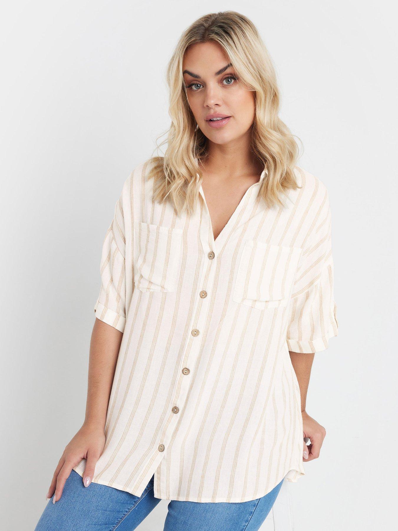 undefined Washed Desert Striped Shirt - Cream