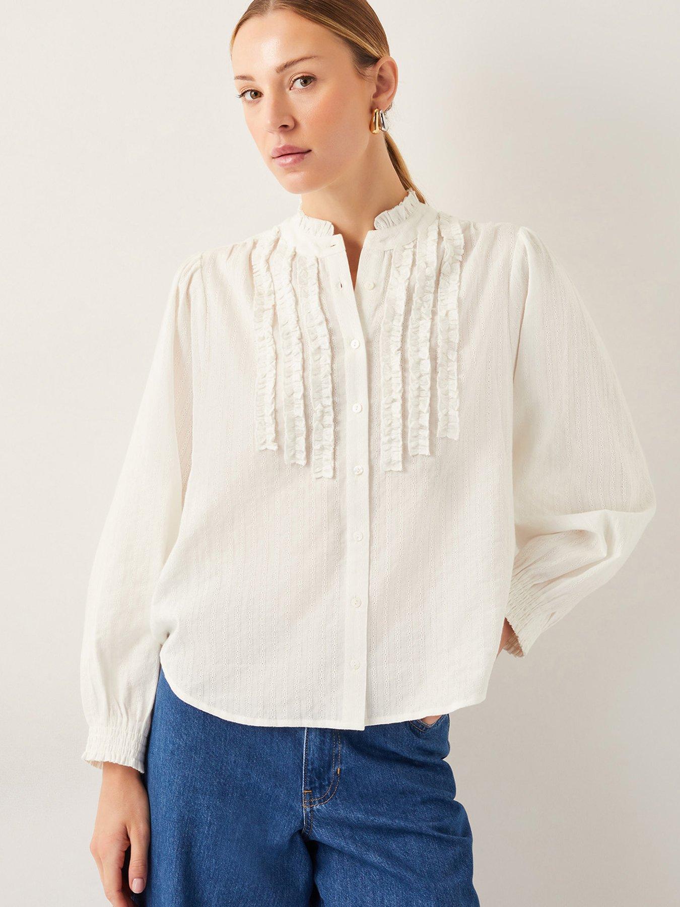 undefined Chiara Frill Blouse  - Cream