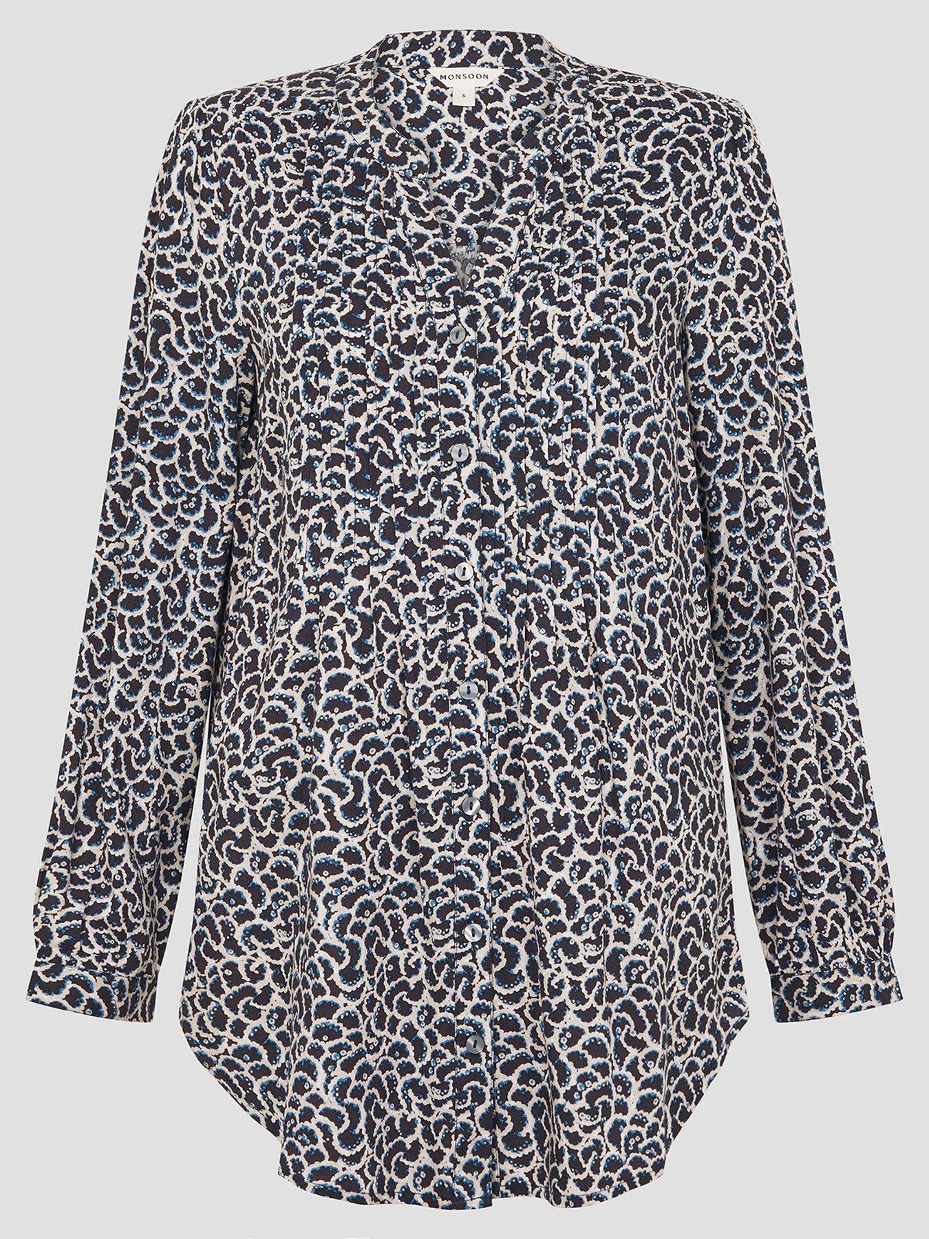  image of monsoon-molly-print-blouse-blue