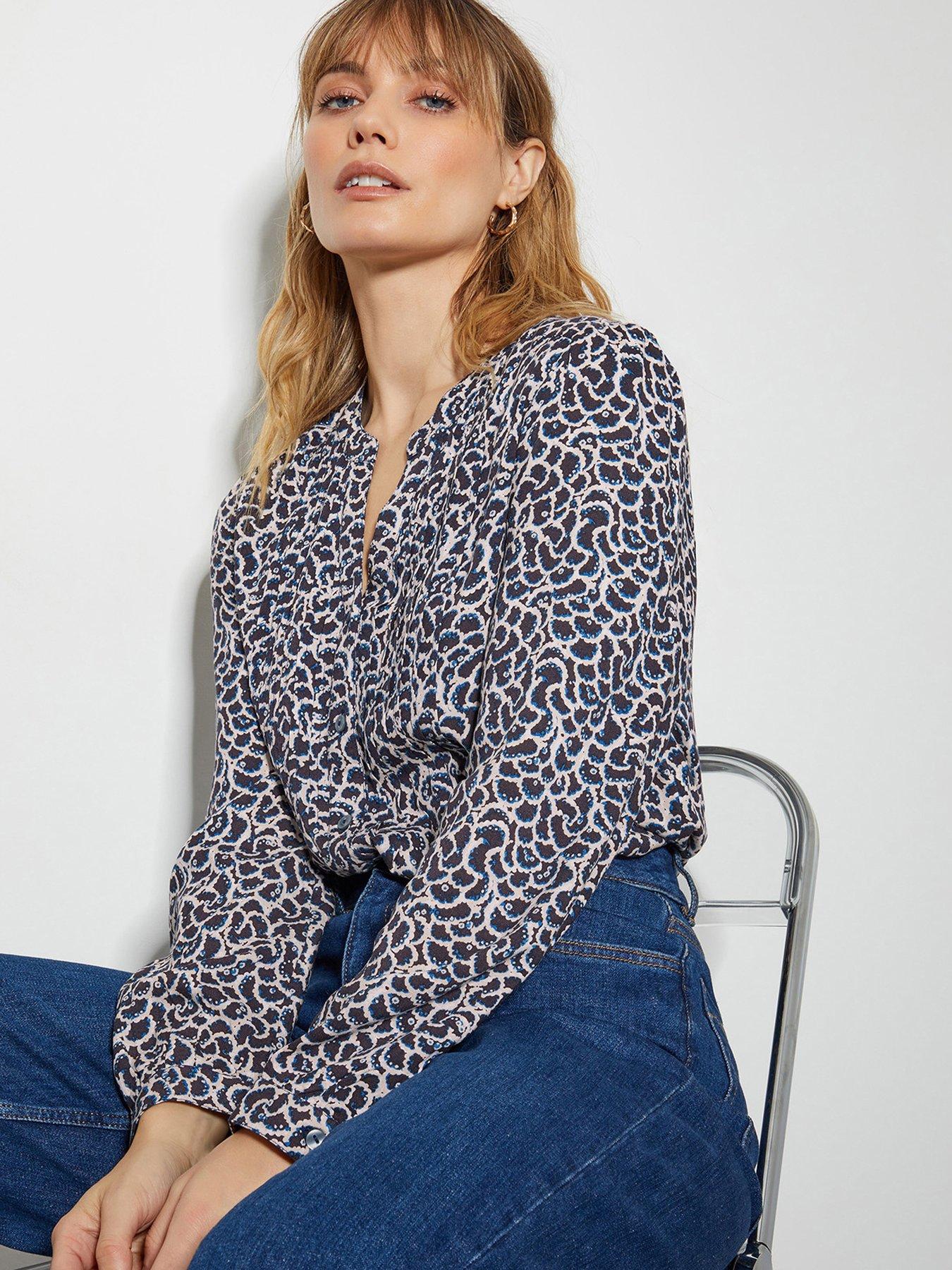  image of monsoon-molly-print-blouse-blue