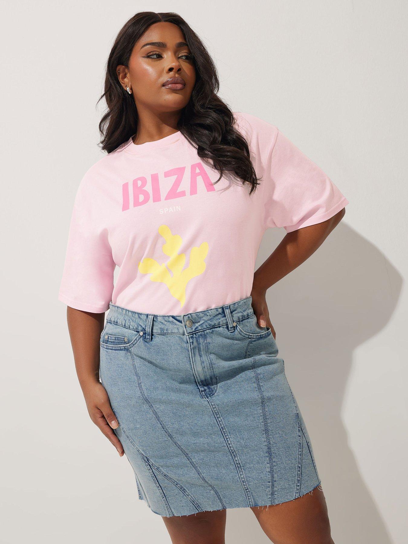 undefined Stretch Mini Skirt - Light Blue