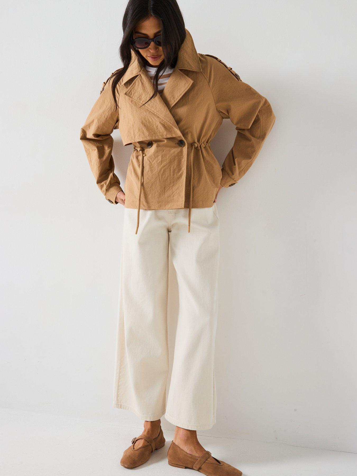  image of vero-moda-short-trench-coat-beige